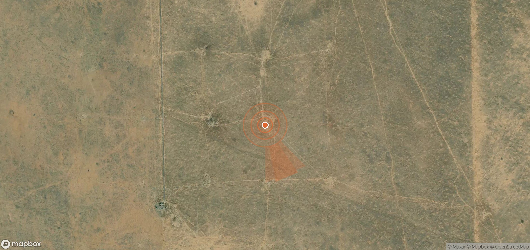 Satellite map of methane plume locations in Turkmenistan