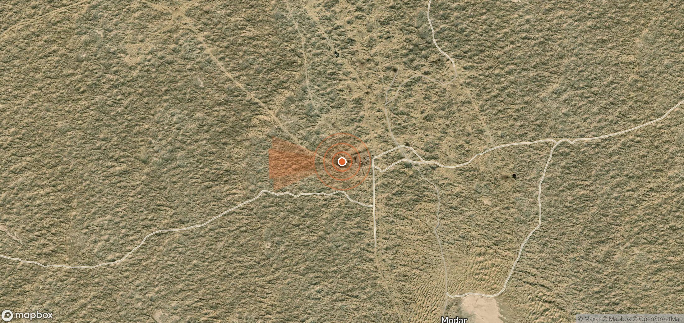 Satellite map of methane plume locations in Turkmenistan
