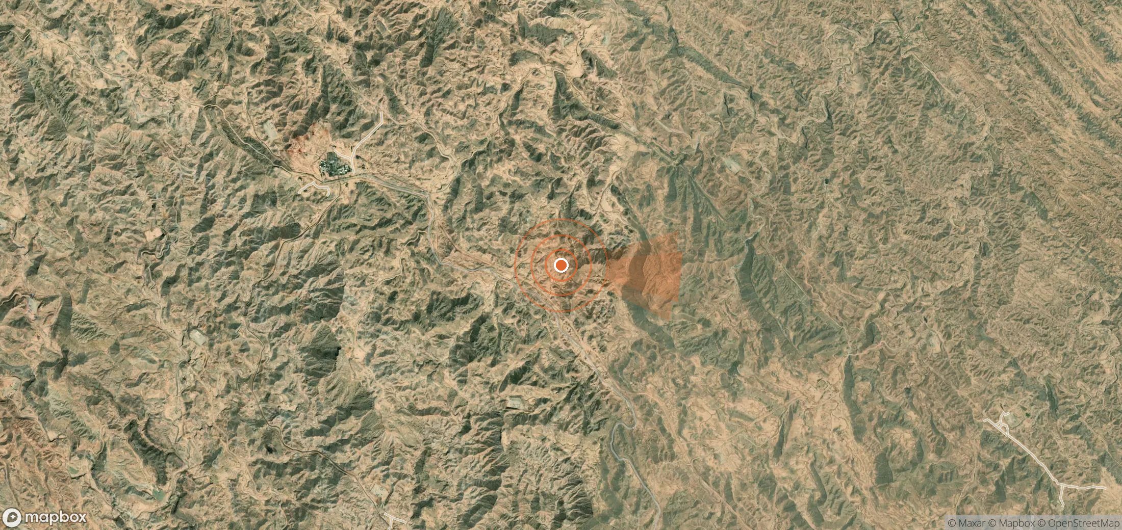 Mapa satelital de plumas de metano en Irán
