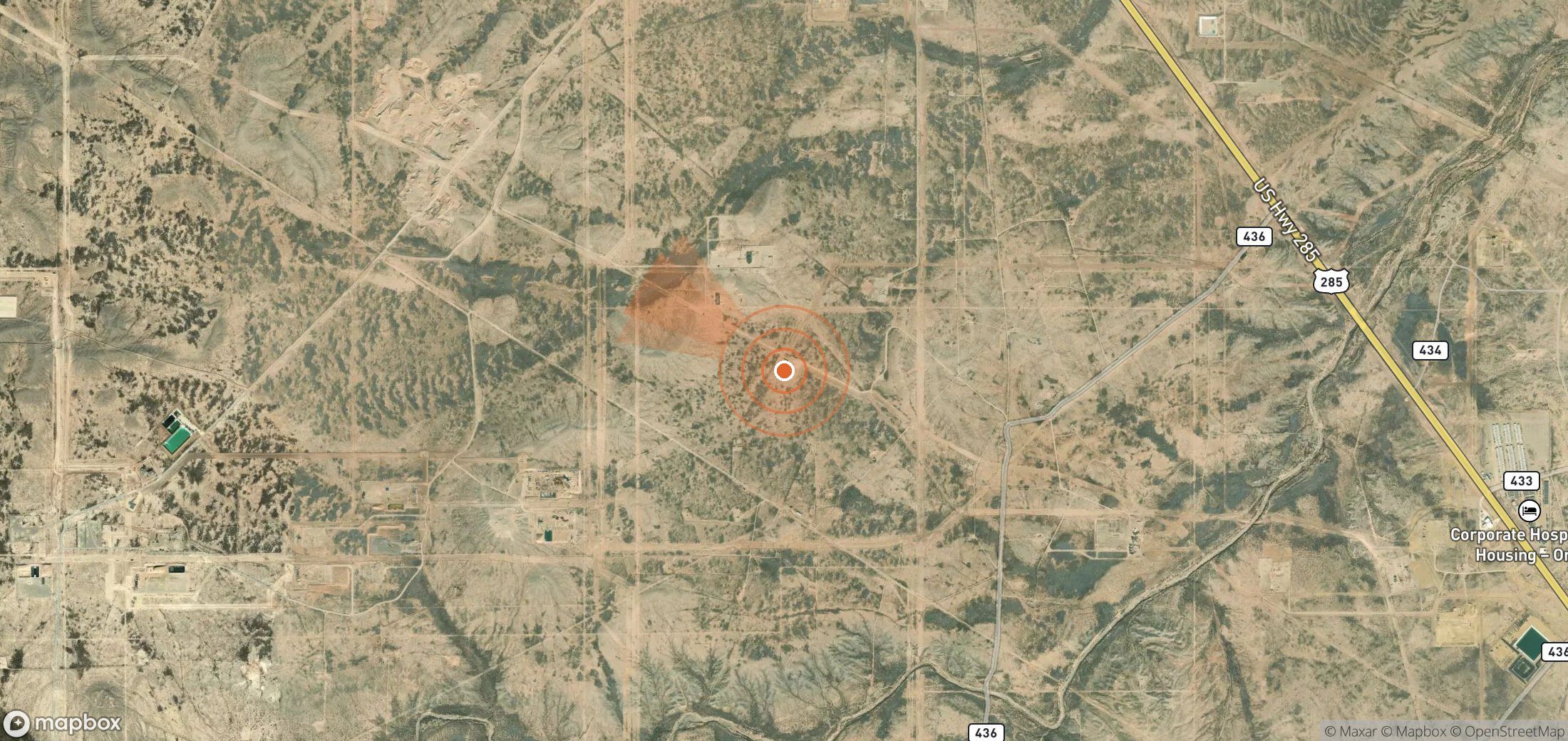 Mapa satelital de plumas de metano en Estados Unidos