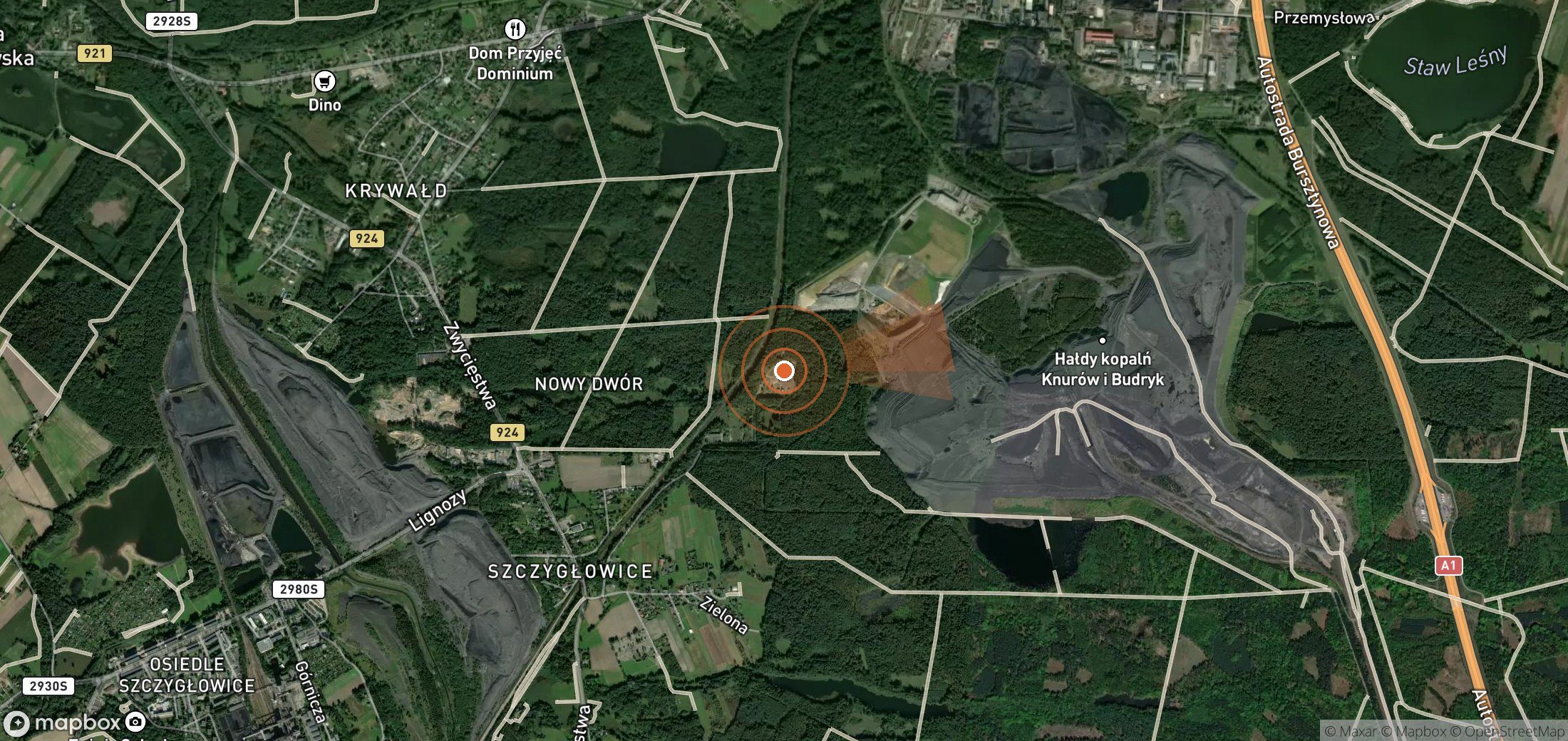 Mapa satelital de plumas de metano en Polonia