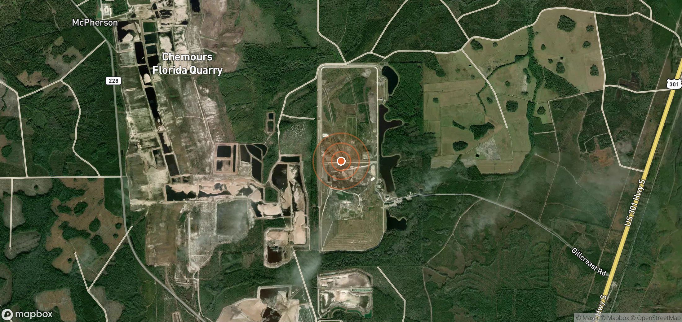 Satellite map of methane plume locations in United States