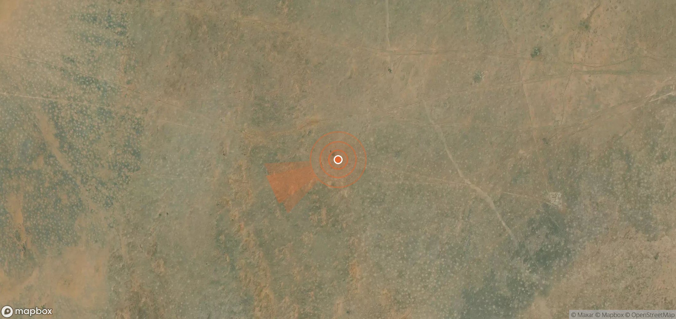 Satellite map of methane plume locations in Turkmenistan
