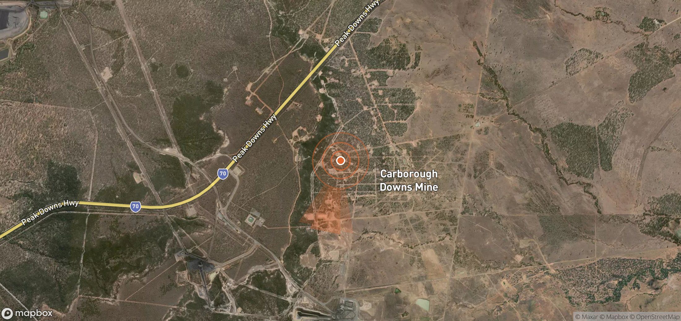 Mapa satelital de plumas de metano en Australia