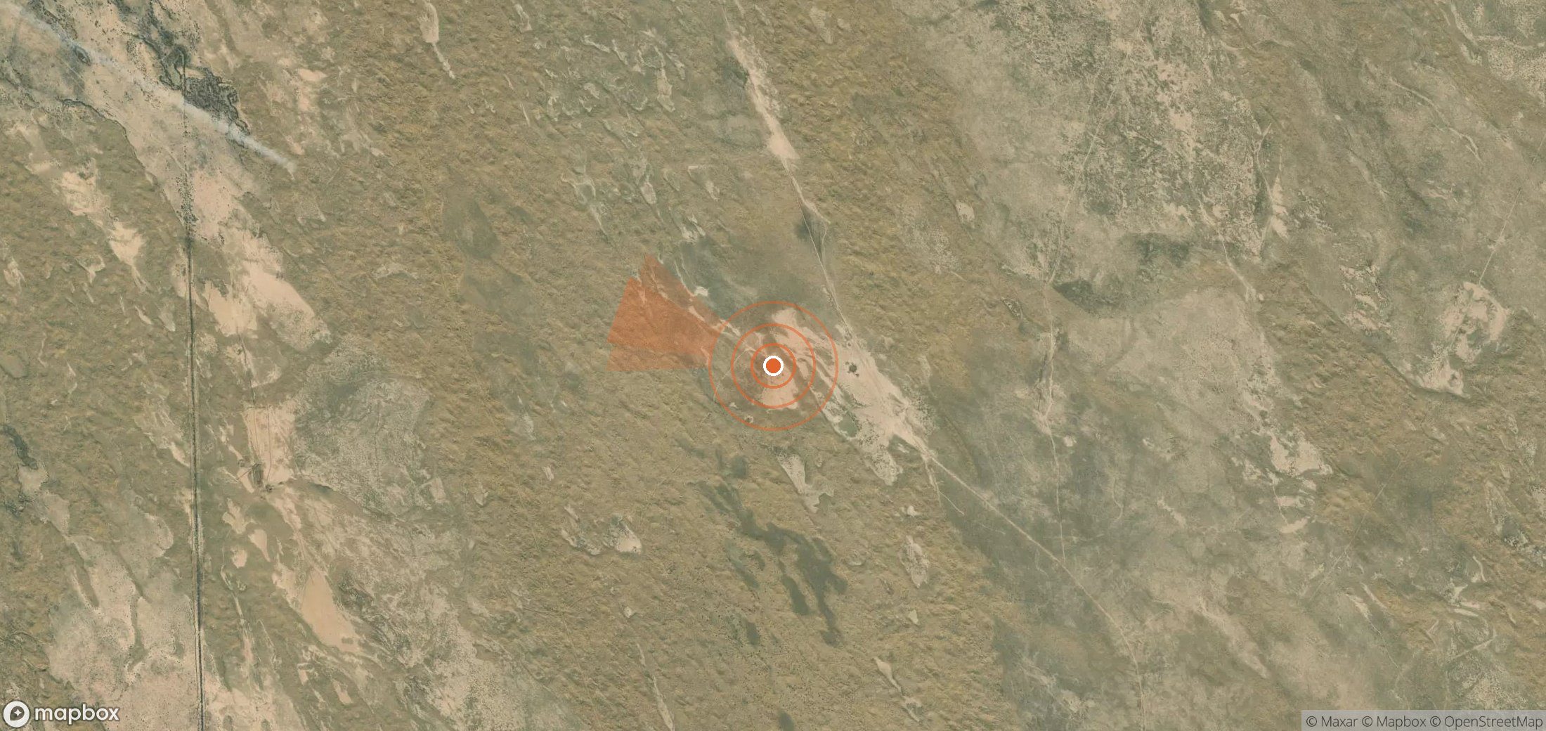 Satellite map of methane plume locations in Turkmenistan