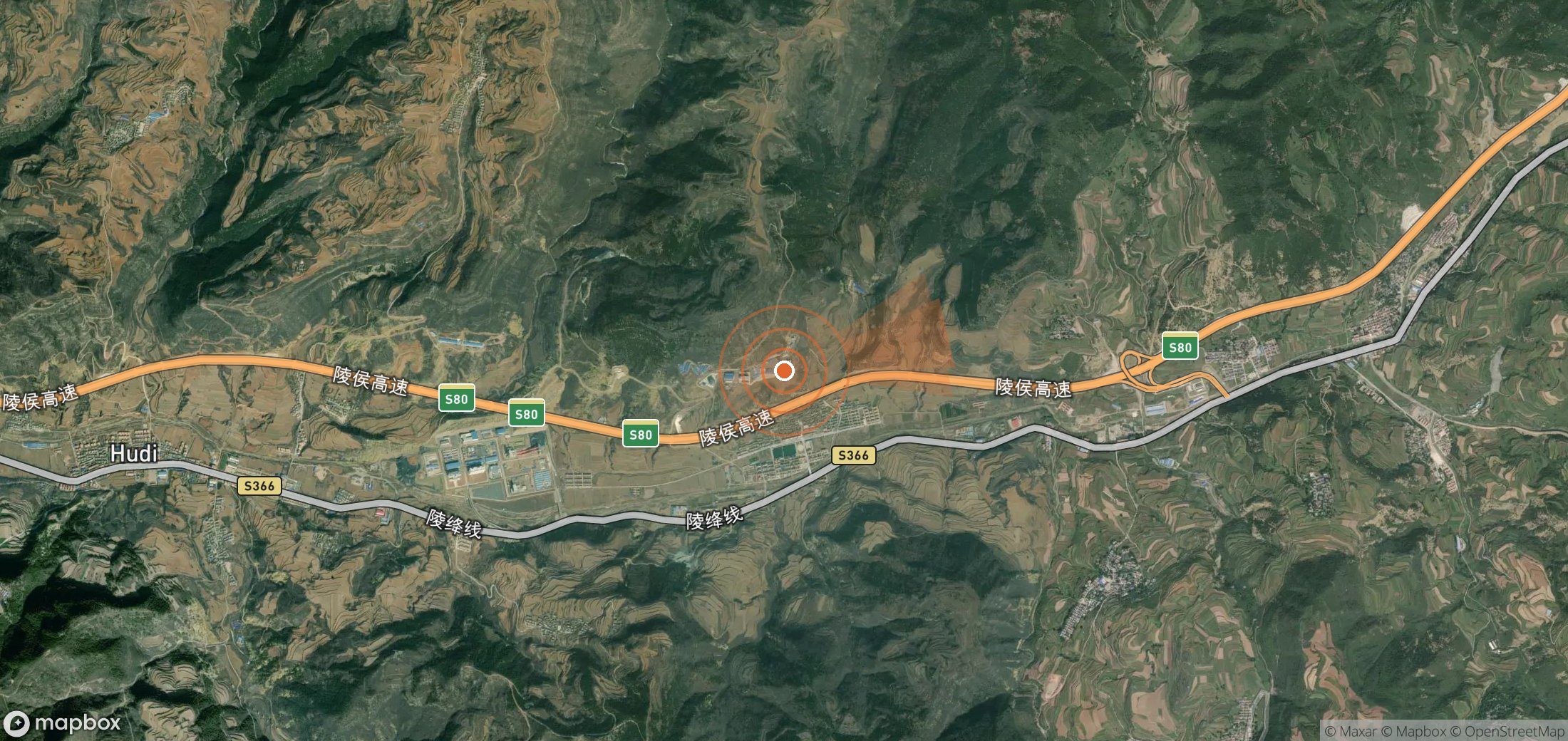 Satellite map of methane plume locations in China