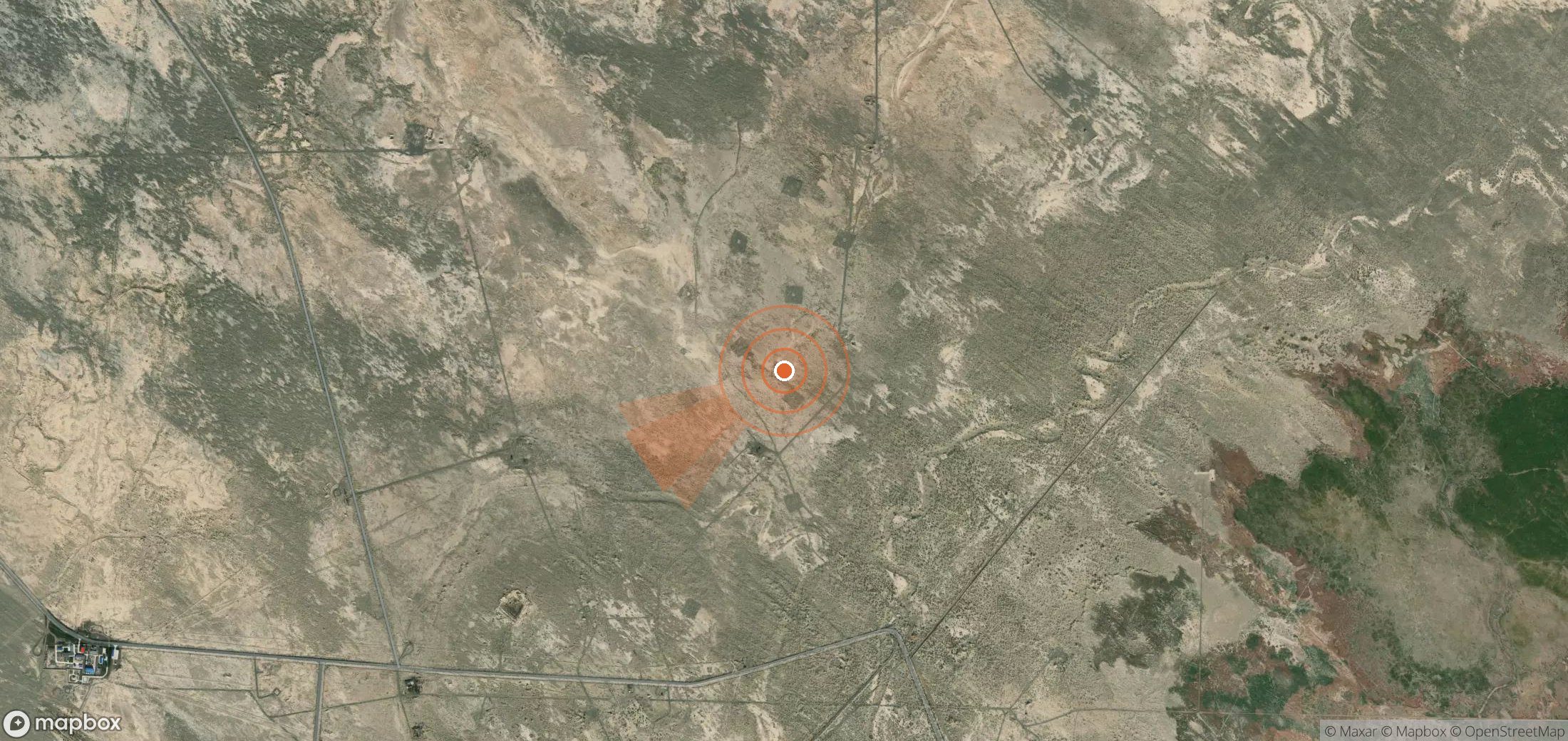 Mapa satelital de plumas de metano en China