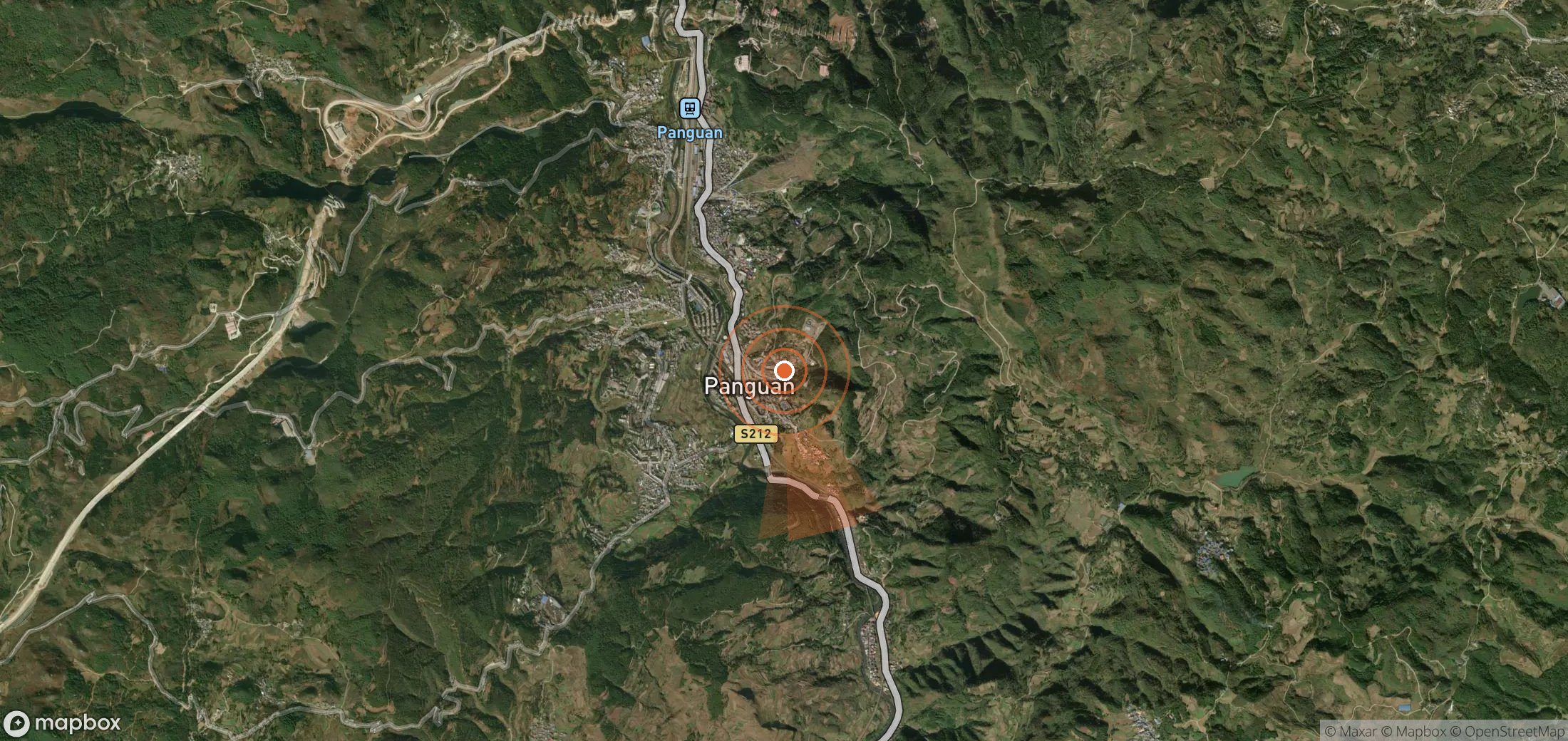 Mapa satelital de plumas de metano en China