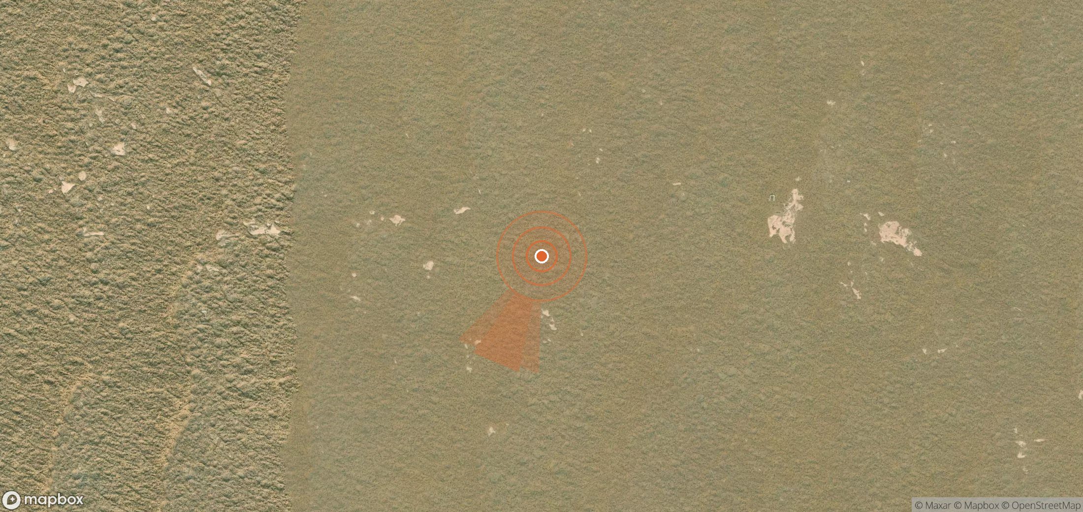 Satellite map of methane plume locations in Turkmenistan