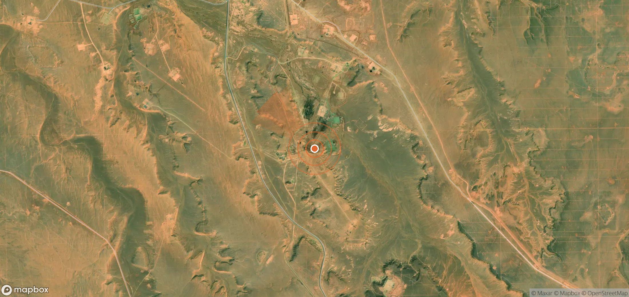 Satellite map of methane plume locations in Algeria