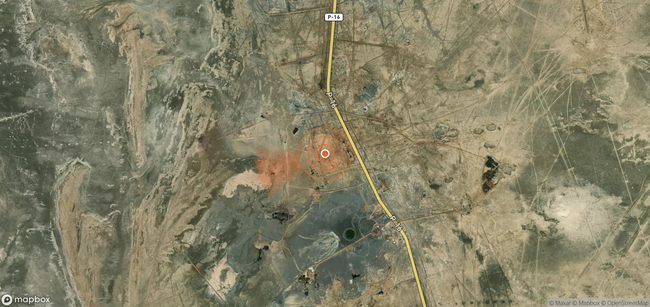 Mapa satelital de plumas de metano en Turkmenistán