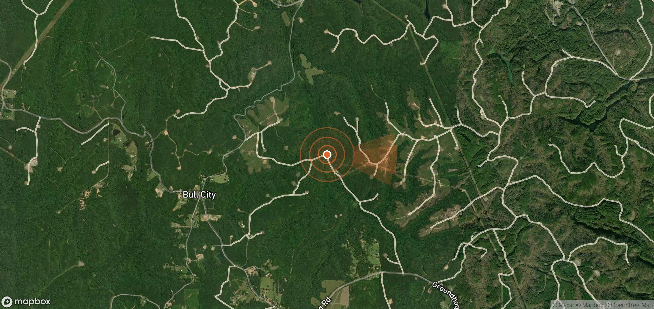 Satellite map of methane plume locations in United States