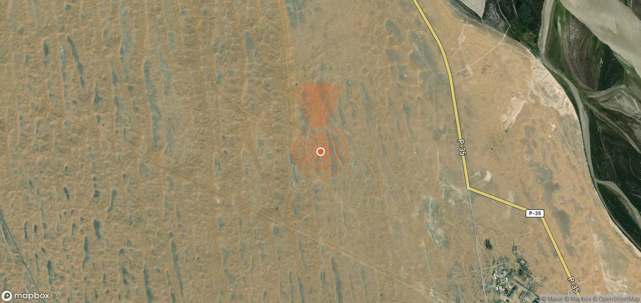 Mapa satelital de plumas de metano en Turkmenistán