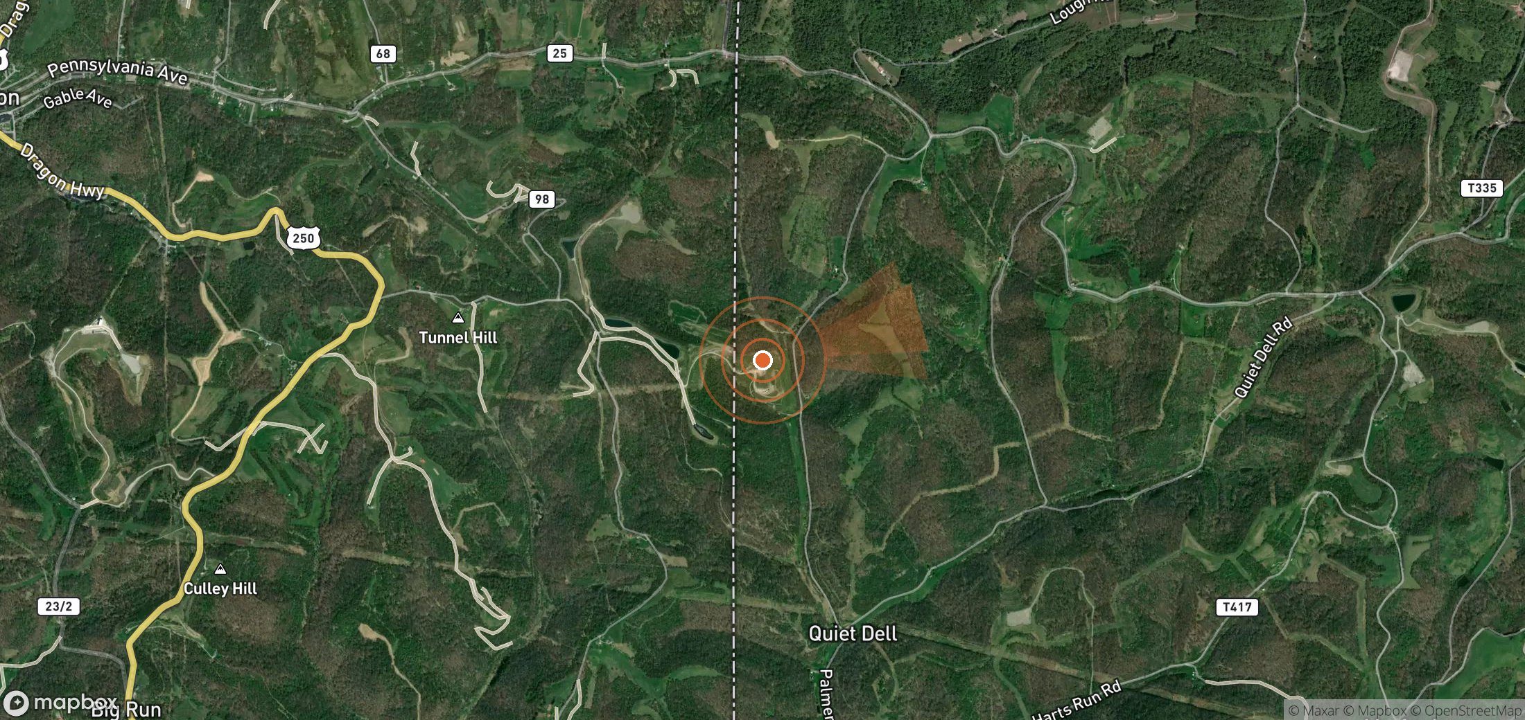 Mapa satelital de plumas de metano en Estados Unidos