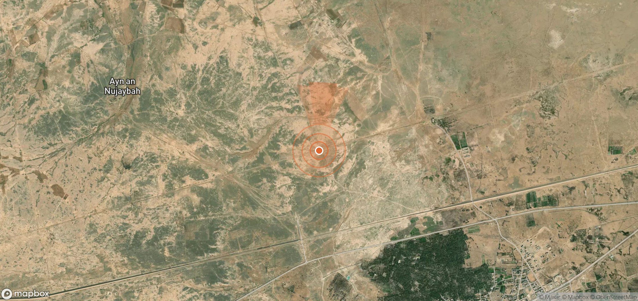 Satellite map of methane plume locations in Iraq