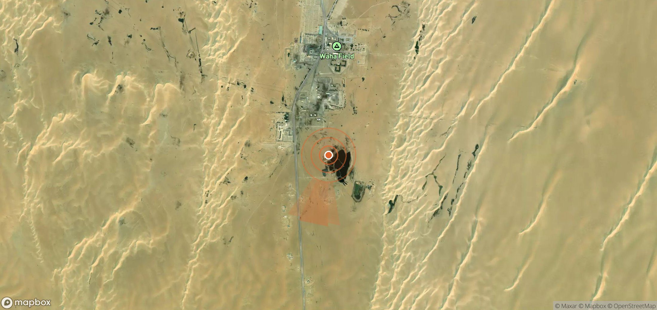 Satellite map of methane plume locations in Libya