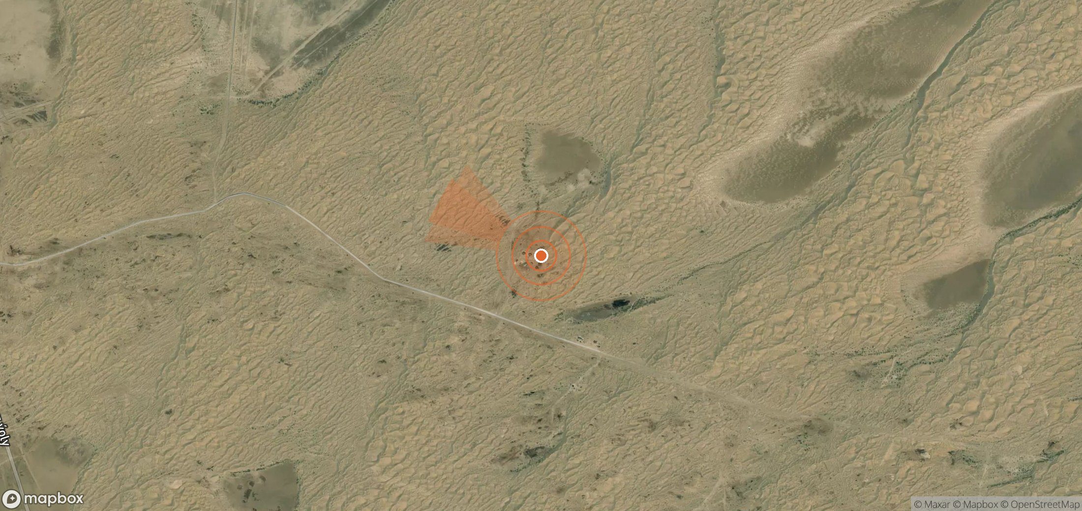 Satellite map of methane plume locations in Turkmenistan
