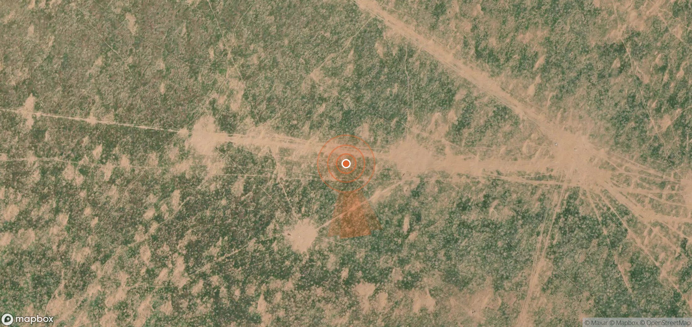 Satellite map of methane plume locations in Turkmenistan