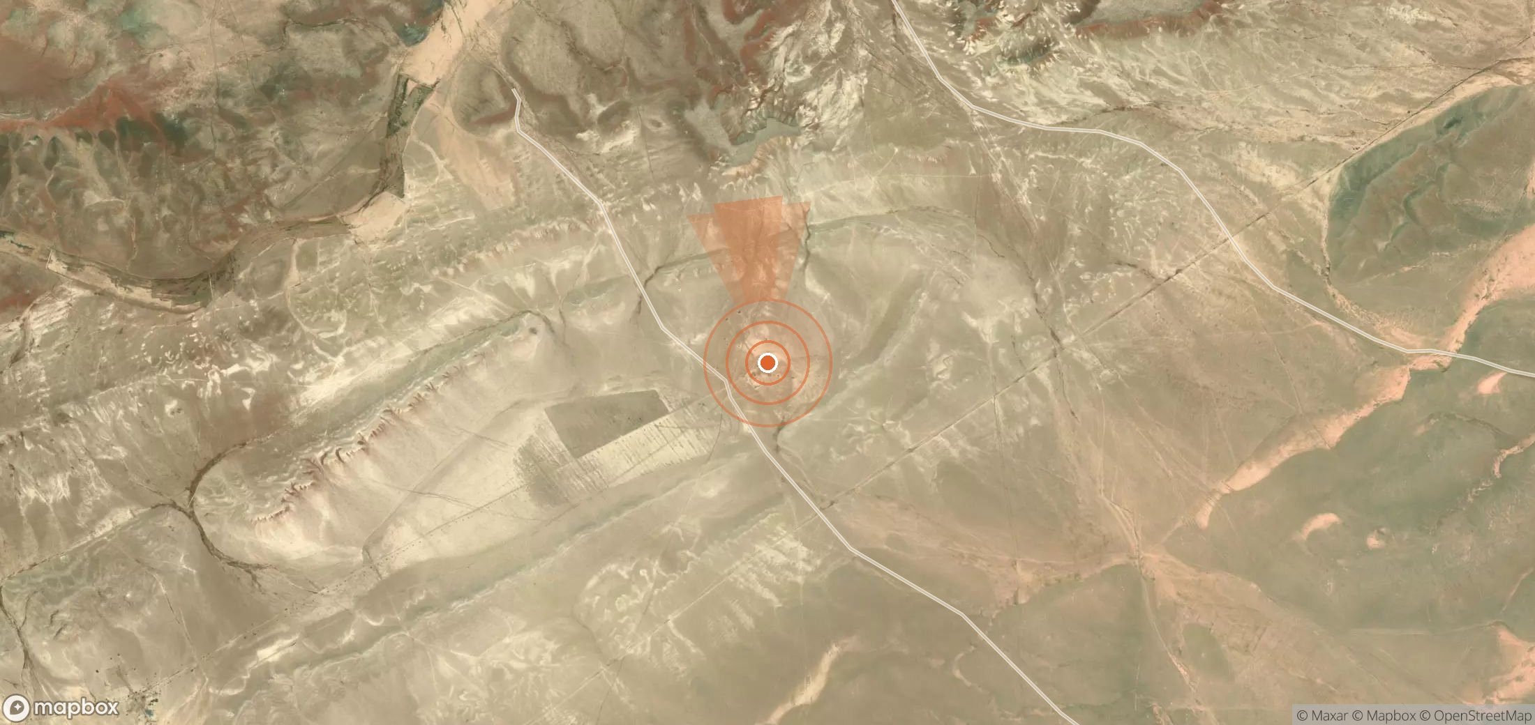Satellite map of methane plume locations in Syria