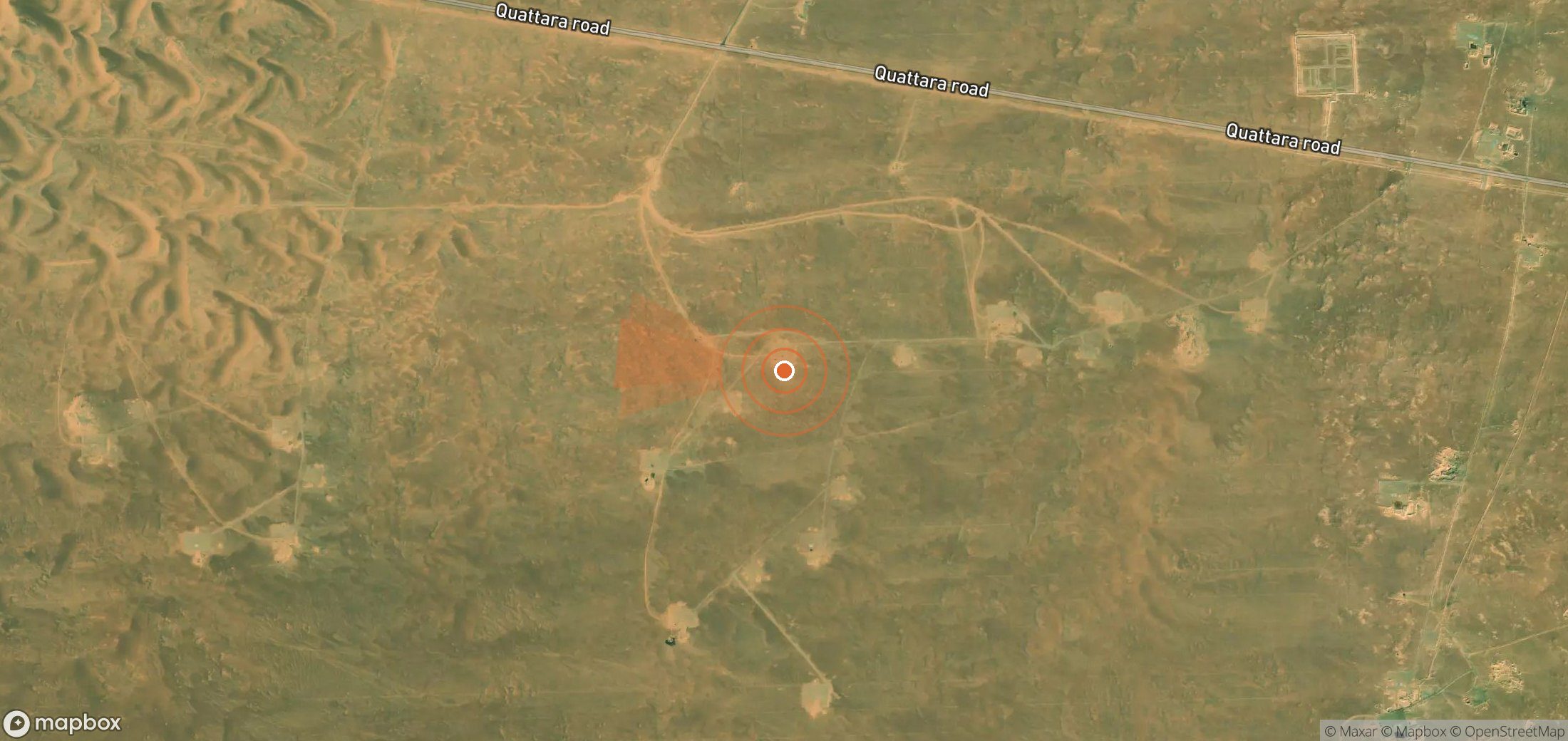 Mapa satelital de plumas de metano en Egipto