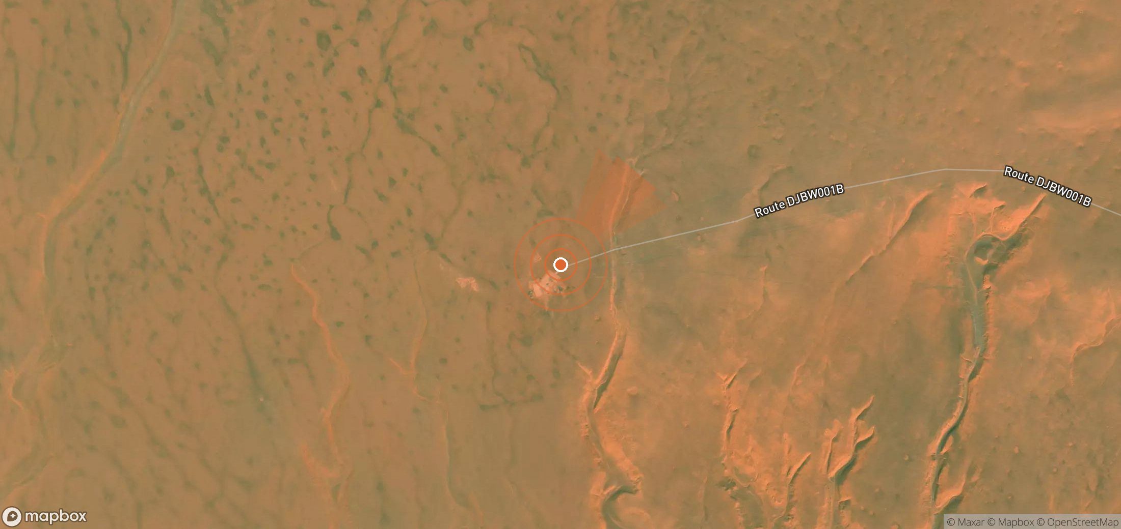 Mapa satelital de plumas de metano en Argelia