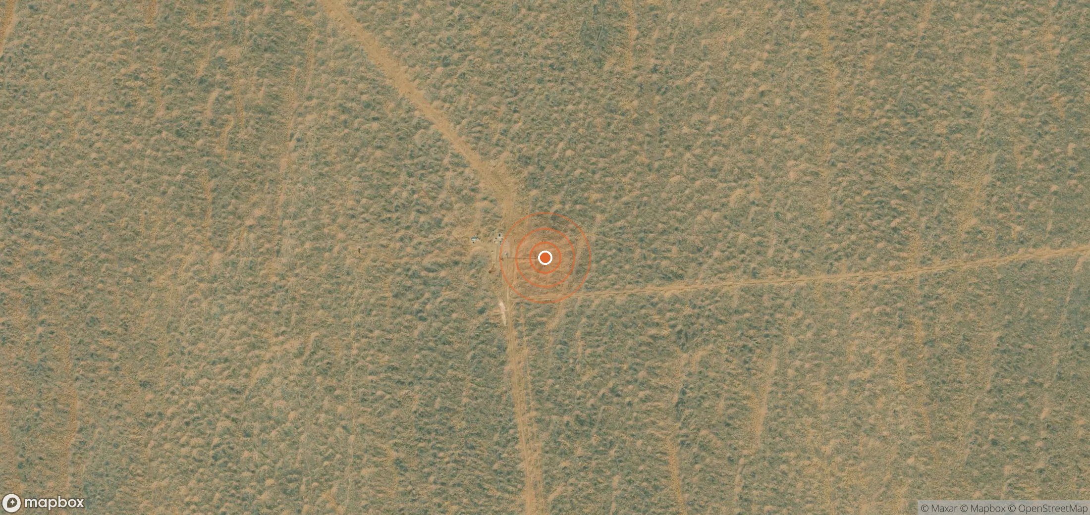 Satellite map of methane plume locations in Turkmenistan