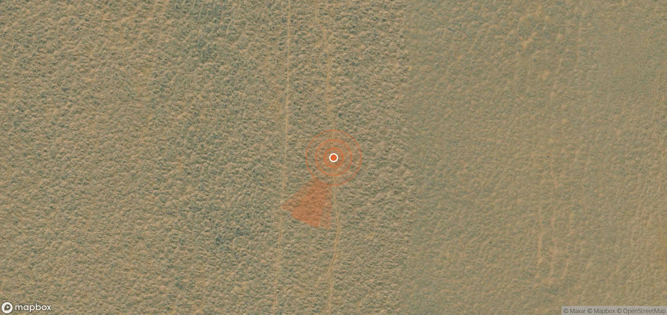 Satellite map of methane plume locations in Turkmenistan