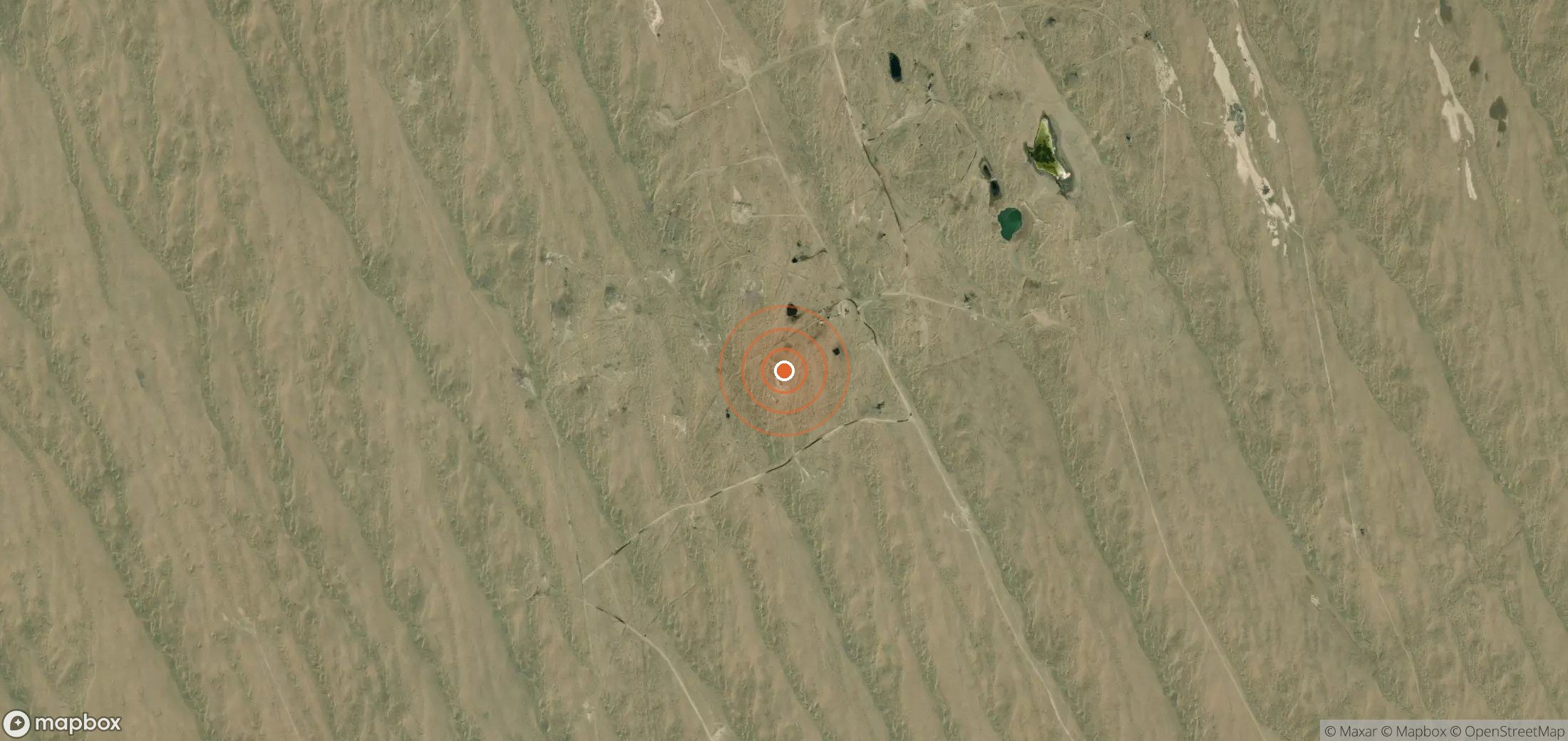 Mapa satelital de plumas de metano en Turkmenistán