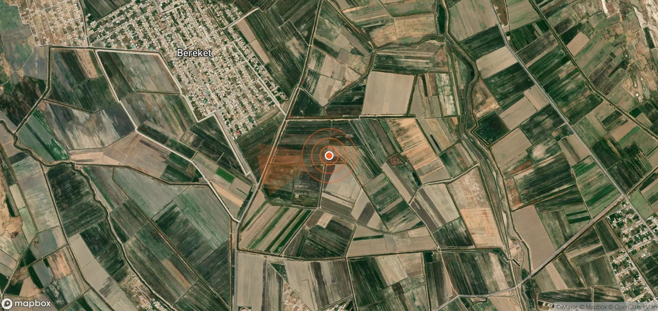 Satellite map of methane plume locations in Turkmenistan