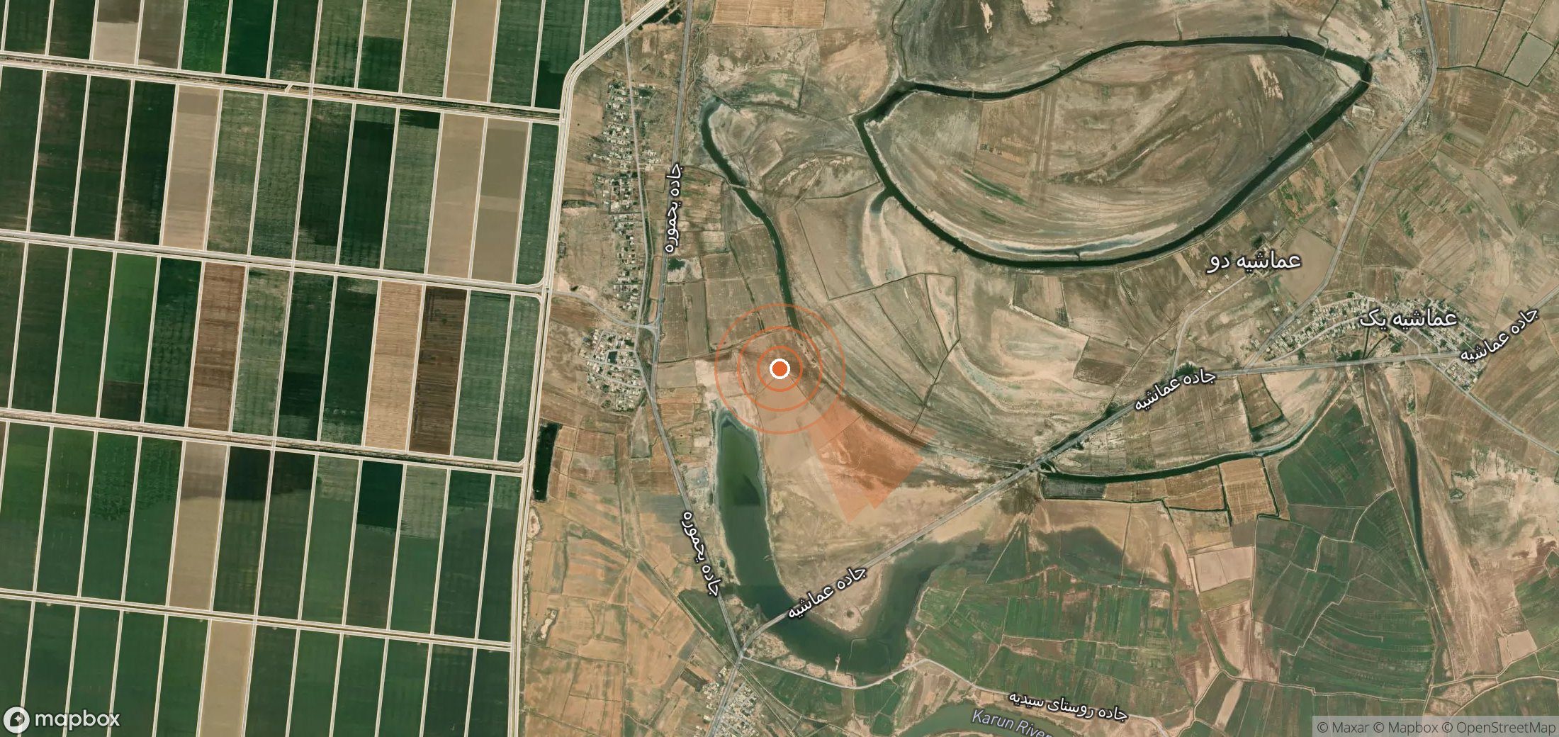 Satellite map of methane plume locations in Iran