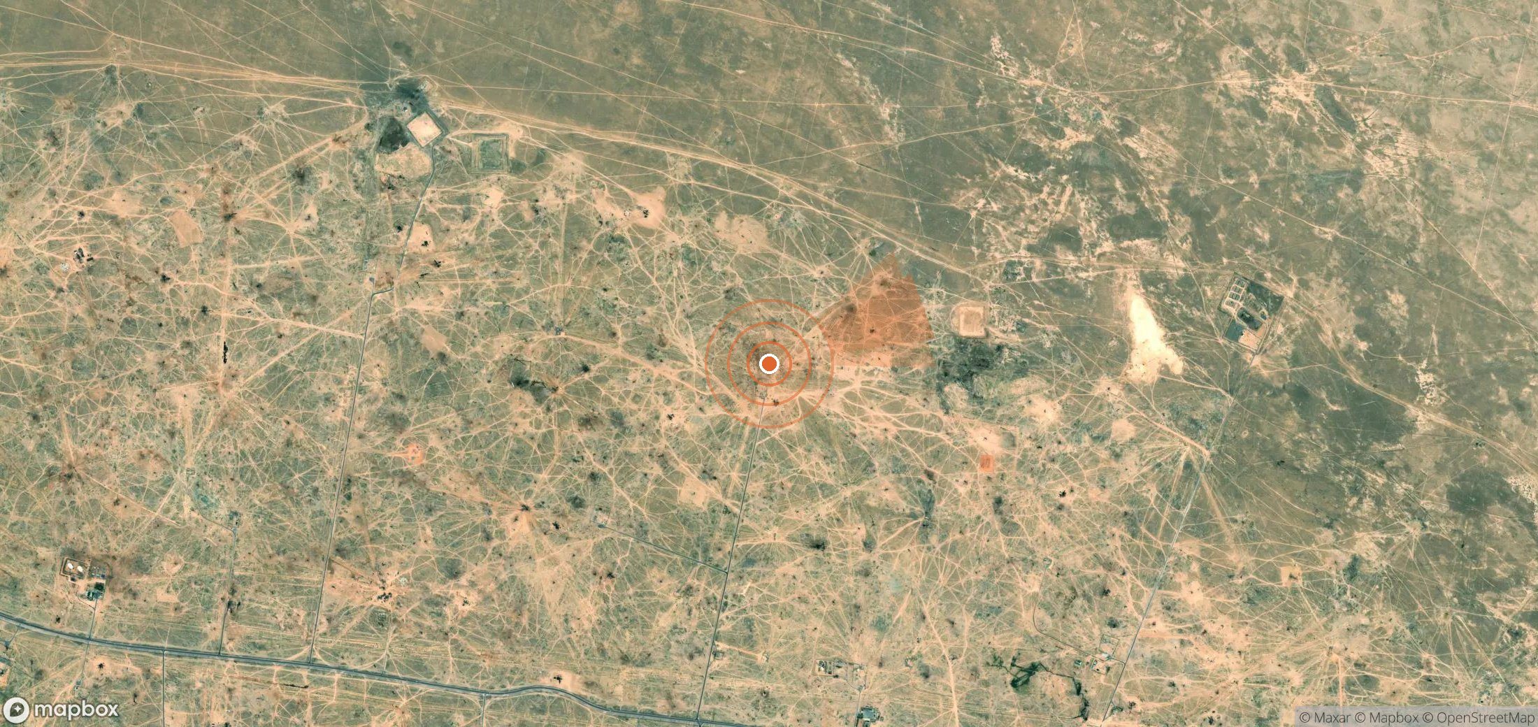 Mapa satelital de plumas de metano en Kazajistán