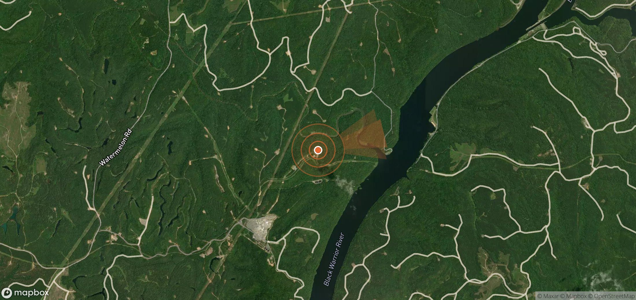 Satellite map of methane plume locations in United States