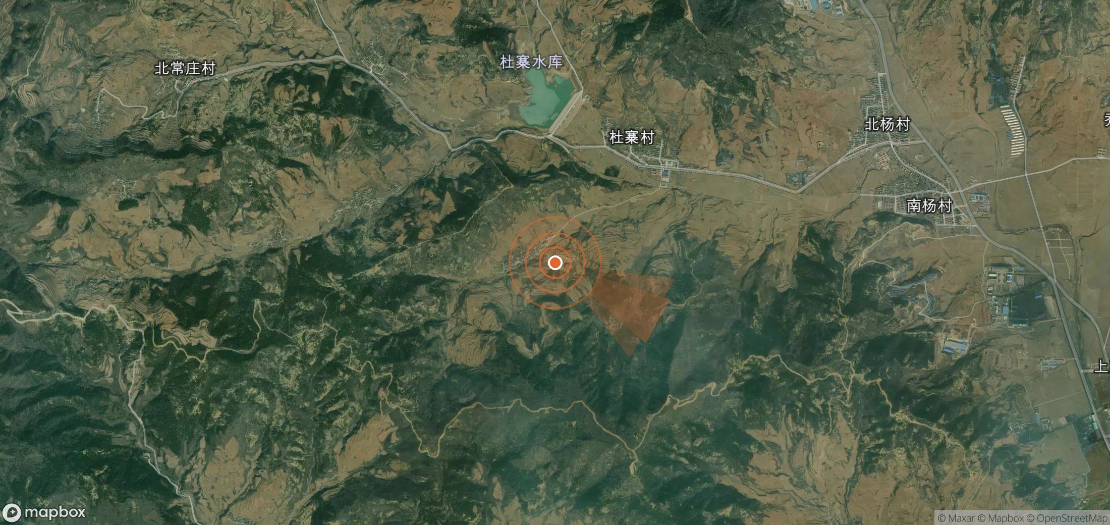 Satellite map of methane plume locations in China