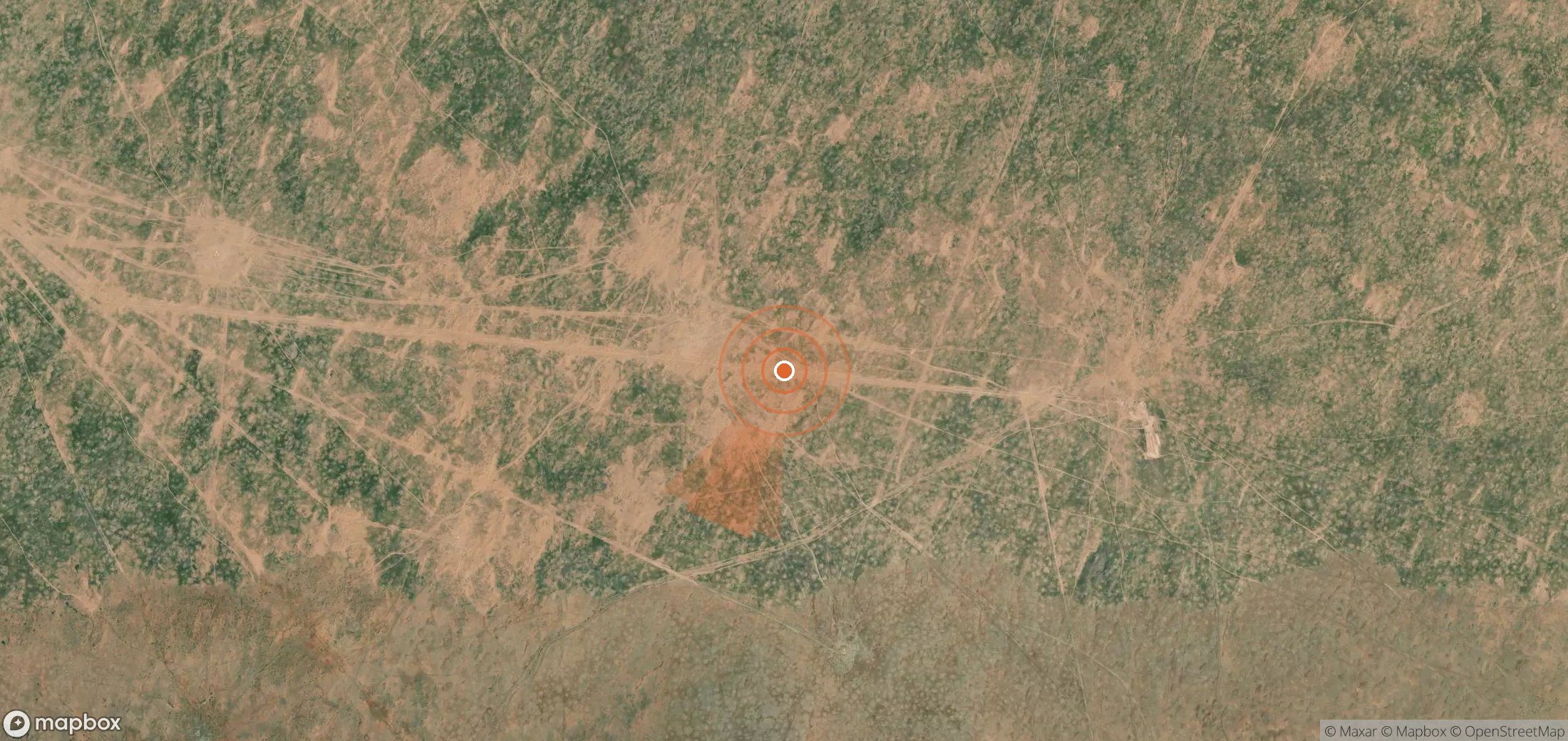 Satellite map of methane plume locations in Turkmenistan