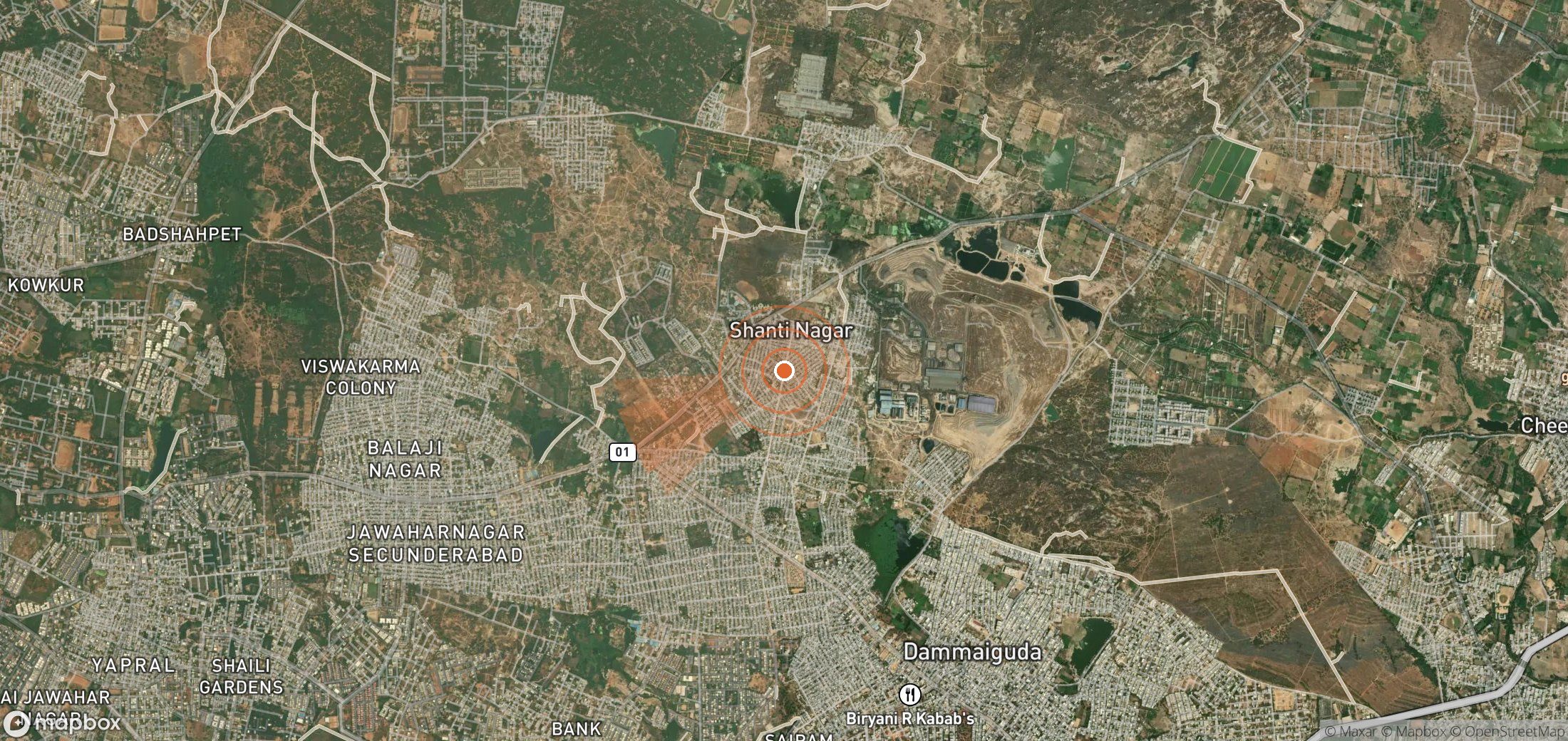 Satellite map of methane plume locations in India