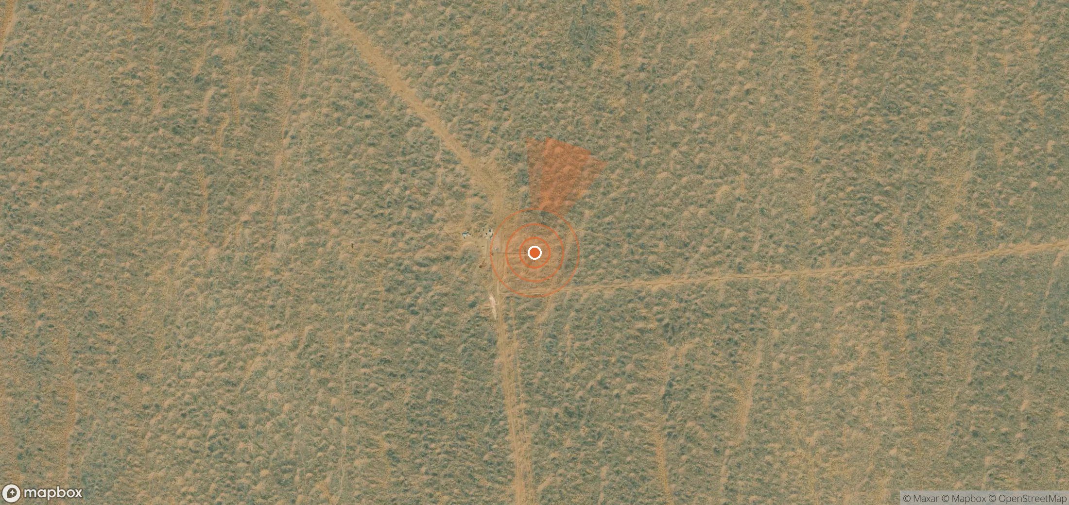Satellite map of methane plume locations in Turkmenistan