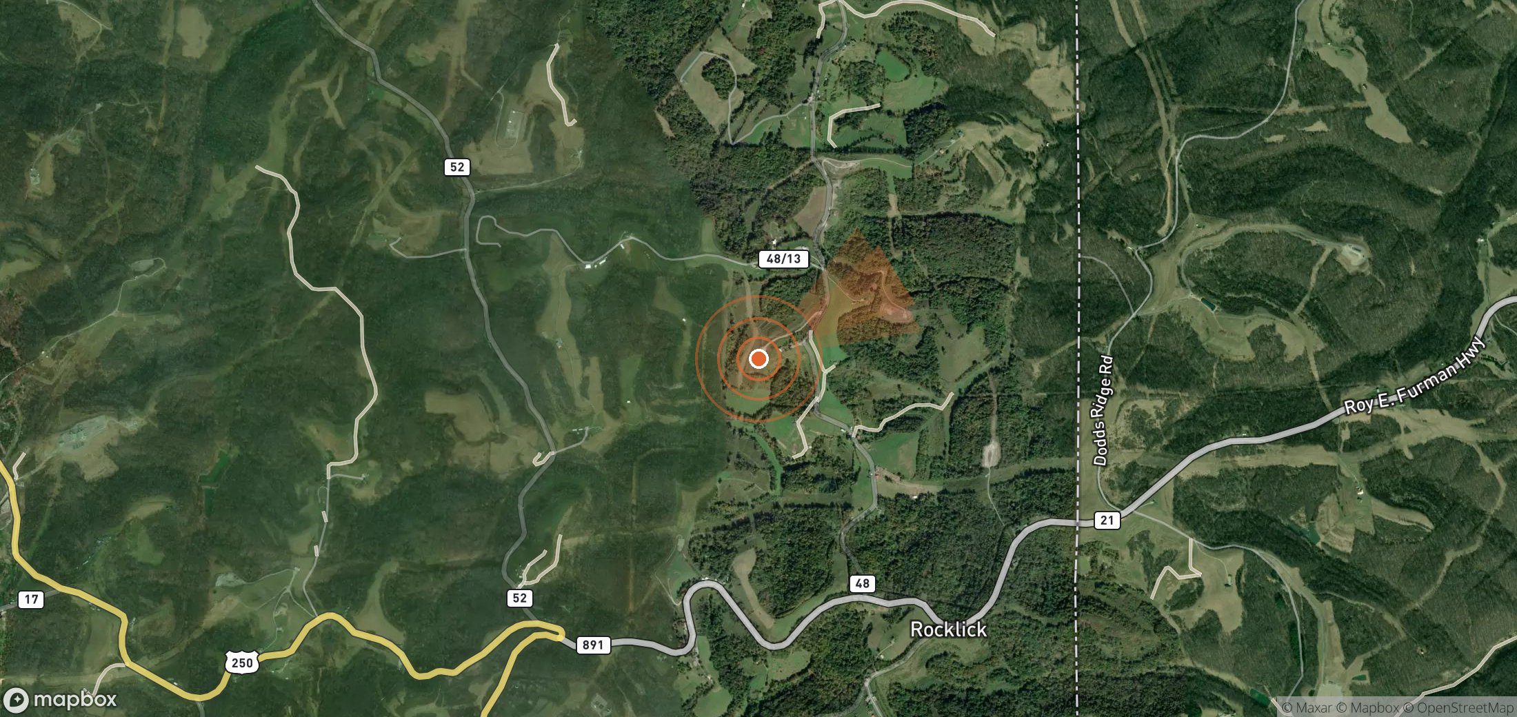 Satellite map of methane plume locations in United States