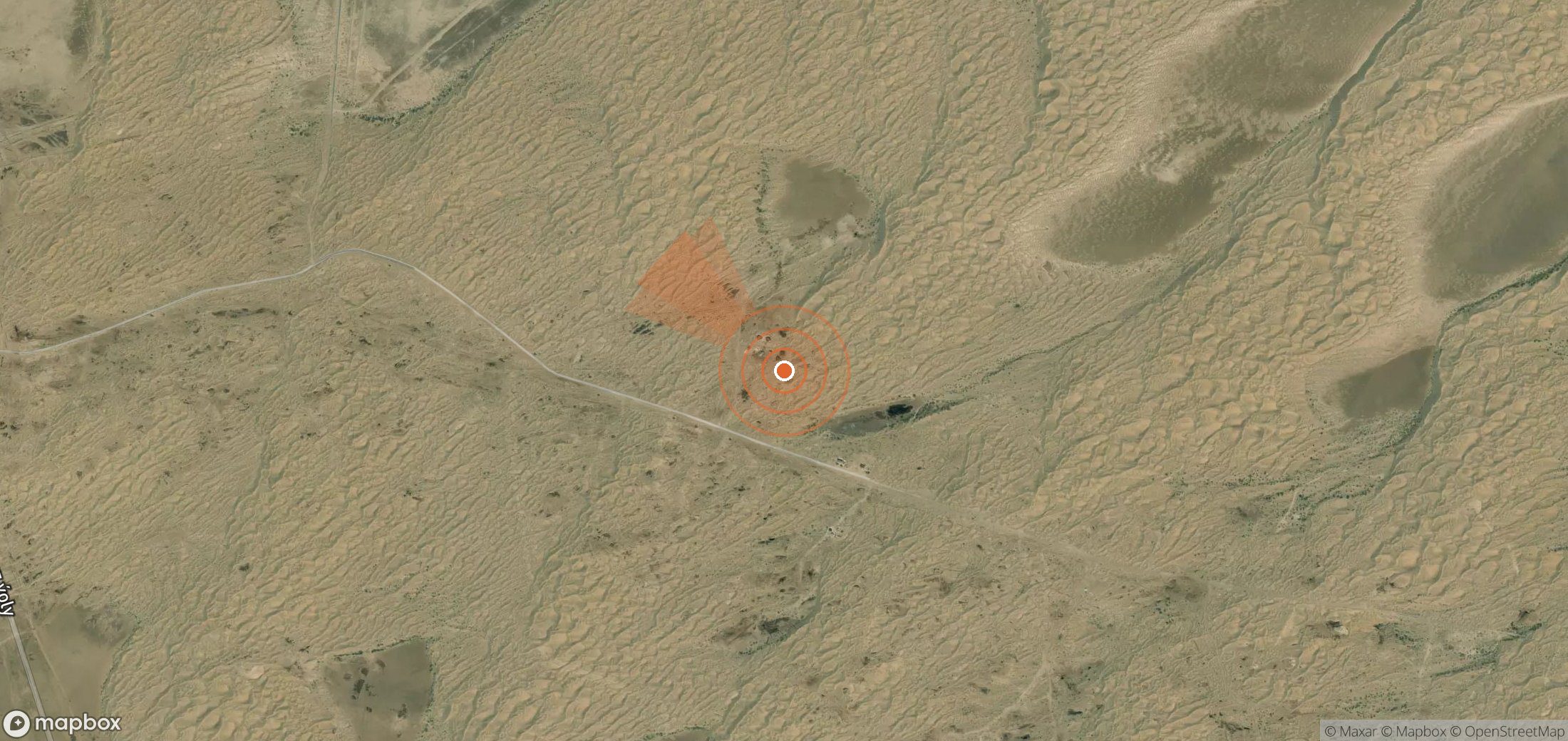 Mapa satelital de plumas de metano en Turkmenistán