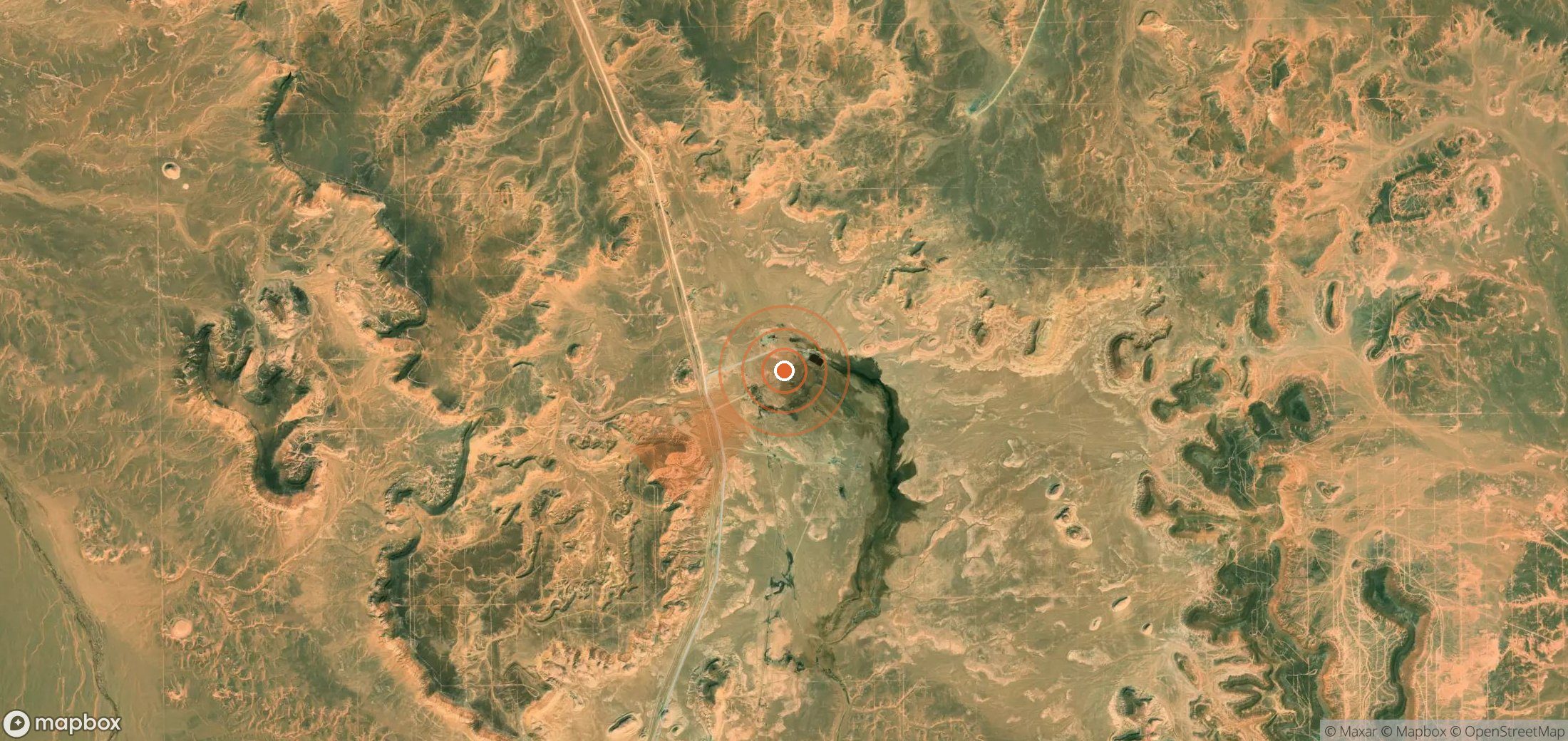 Satellite map of methane plume locations in Algeria