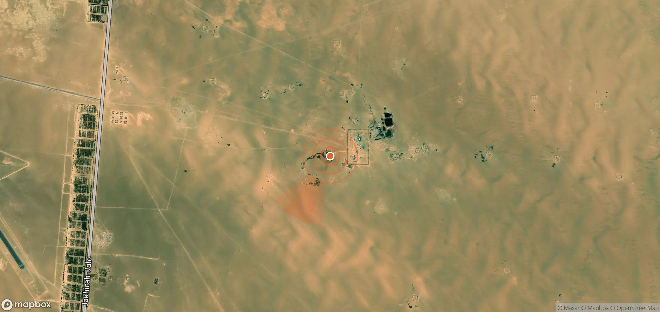 Satellite map of methane plume locations in Libya