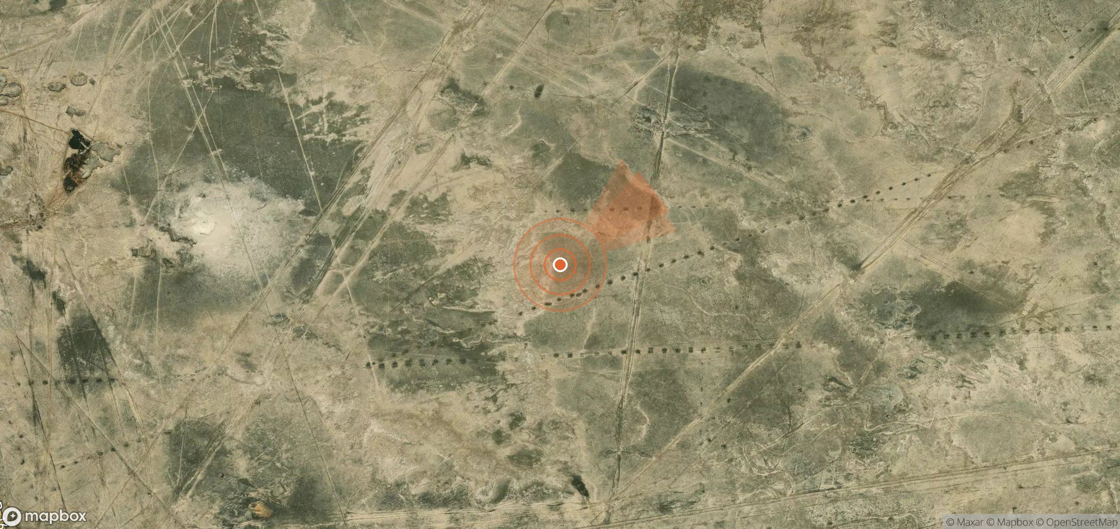 Satellite map of methane plume locations in Turkmenistan