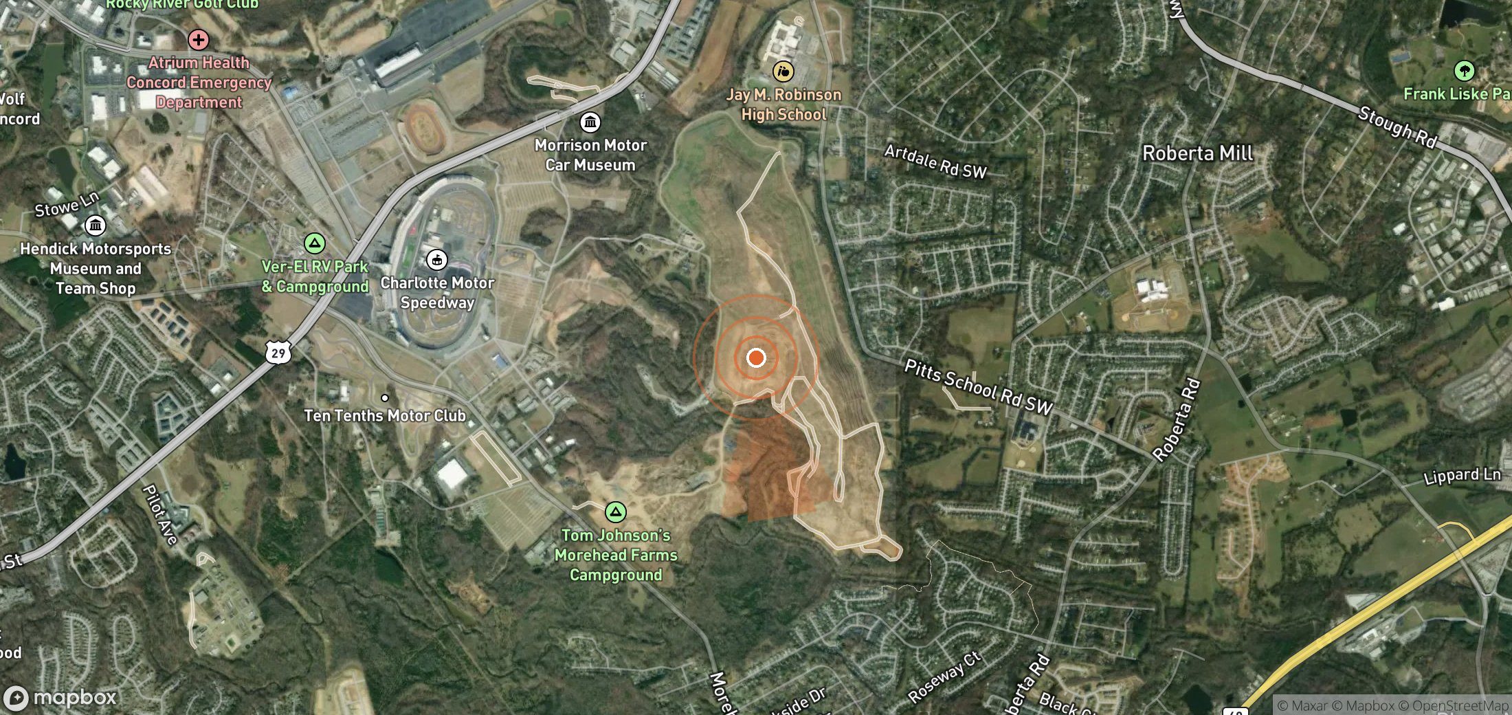 Satellite map of methane plume locations in United States