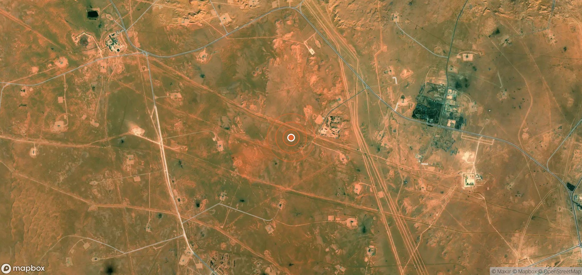 Satellite map of methane plume locations in Algeria