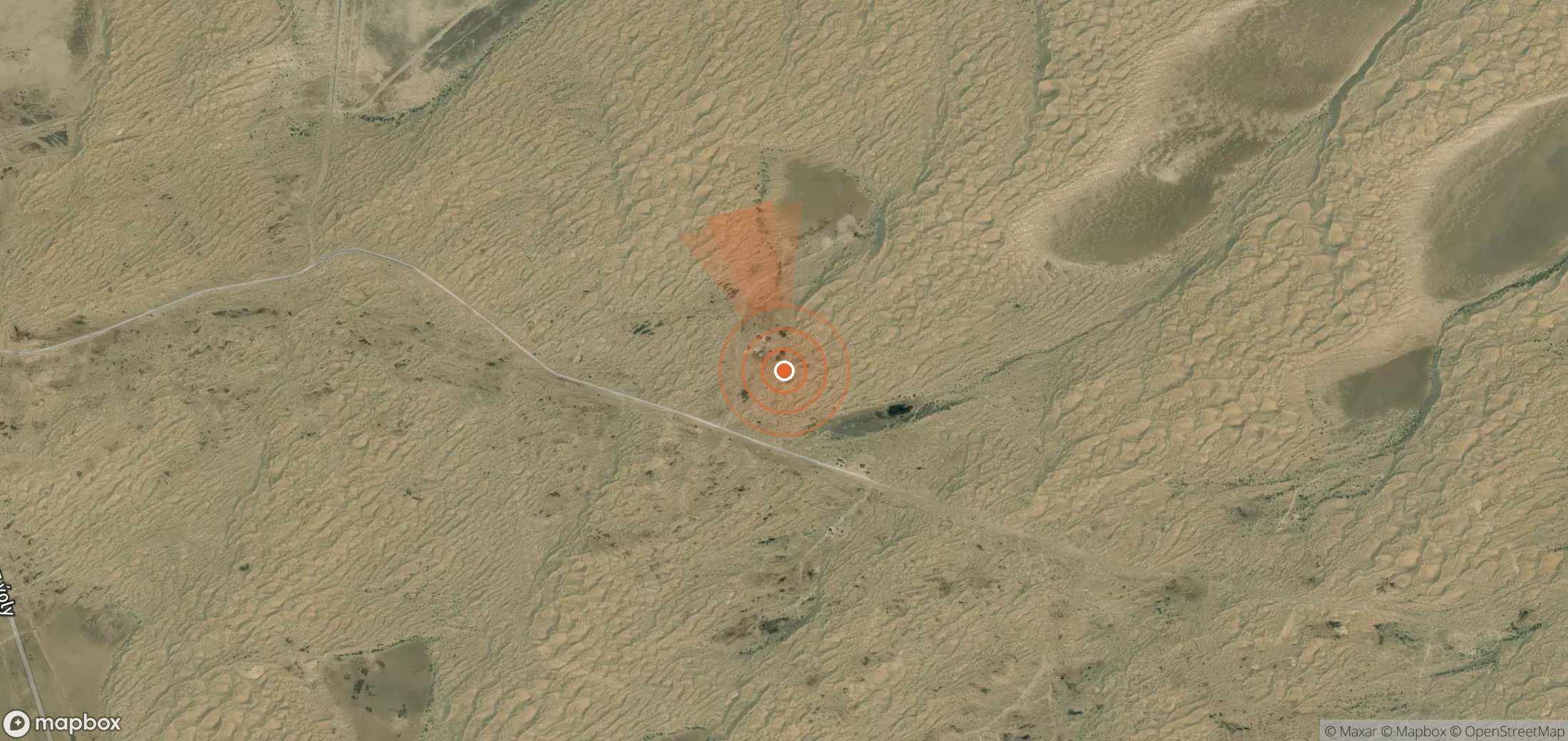 Mapa satelital de plumas de metano en Turkmenistán