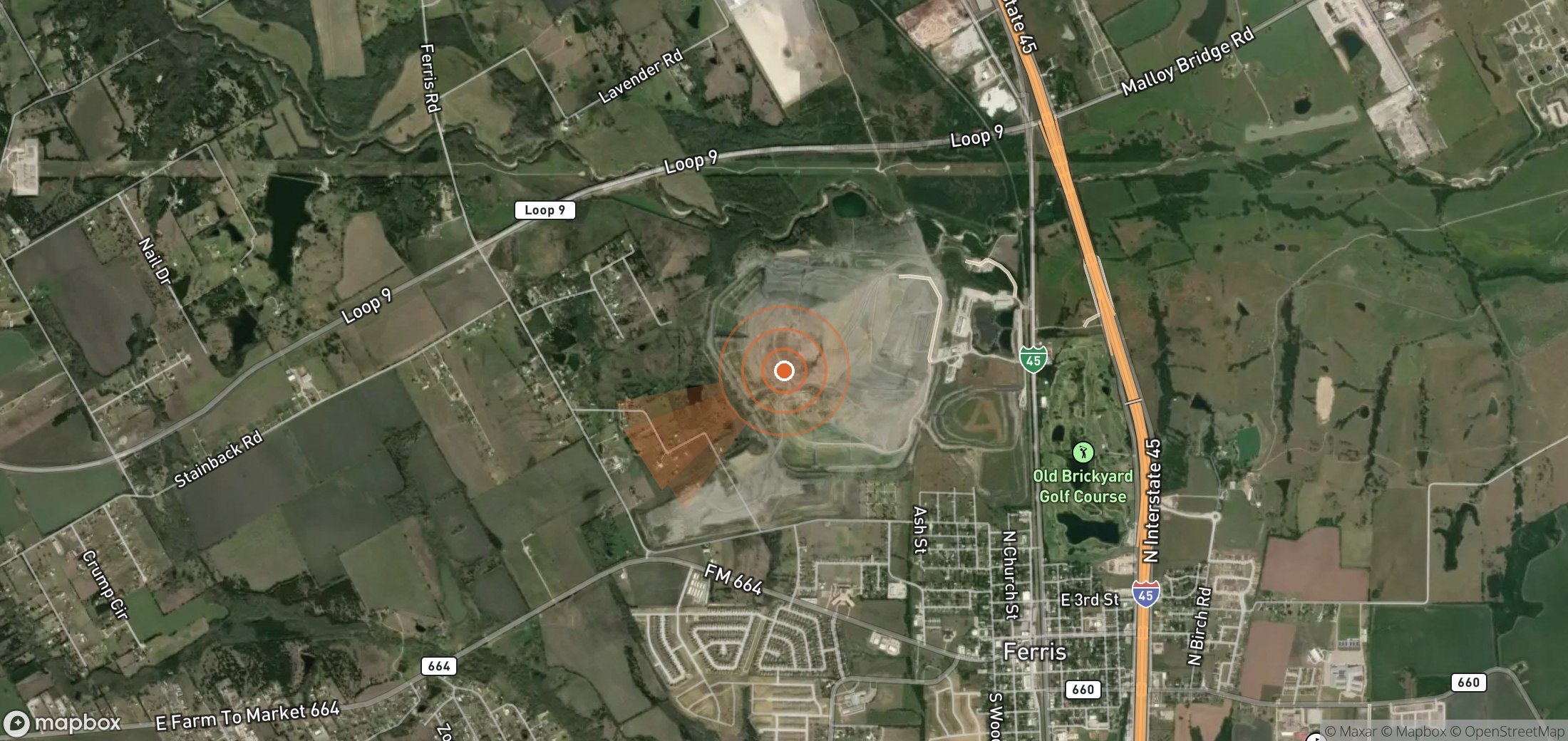 Satellite map of methane plume locations in United States