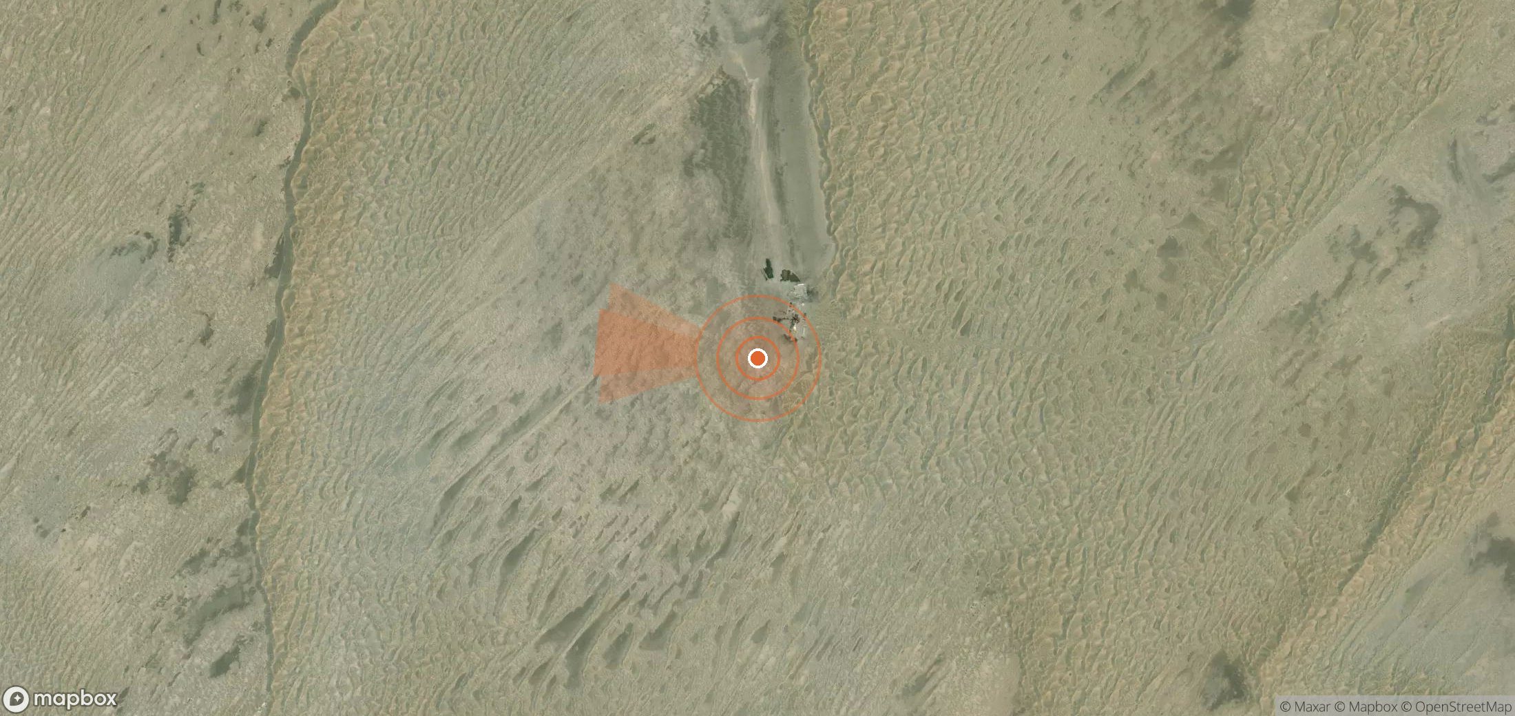 Mapa satelital de plumas de metano en Turkmenistán