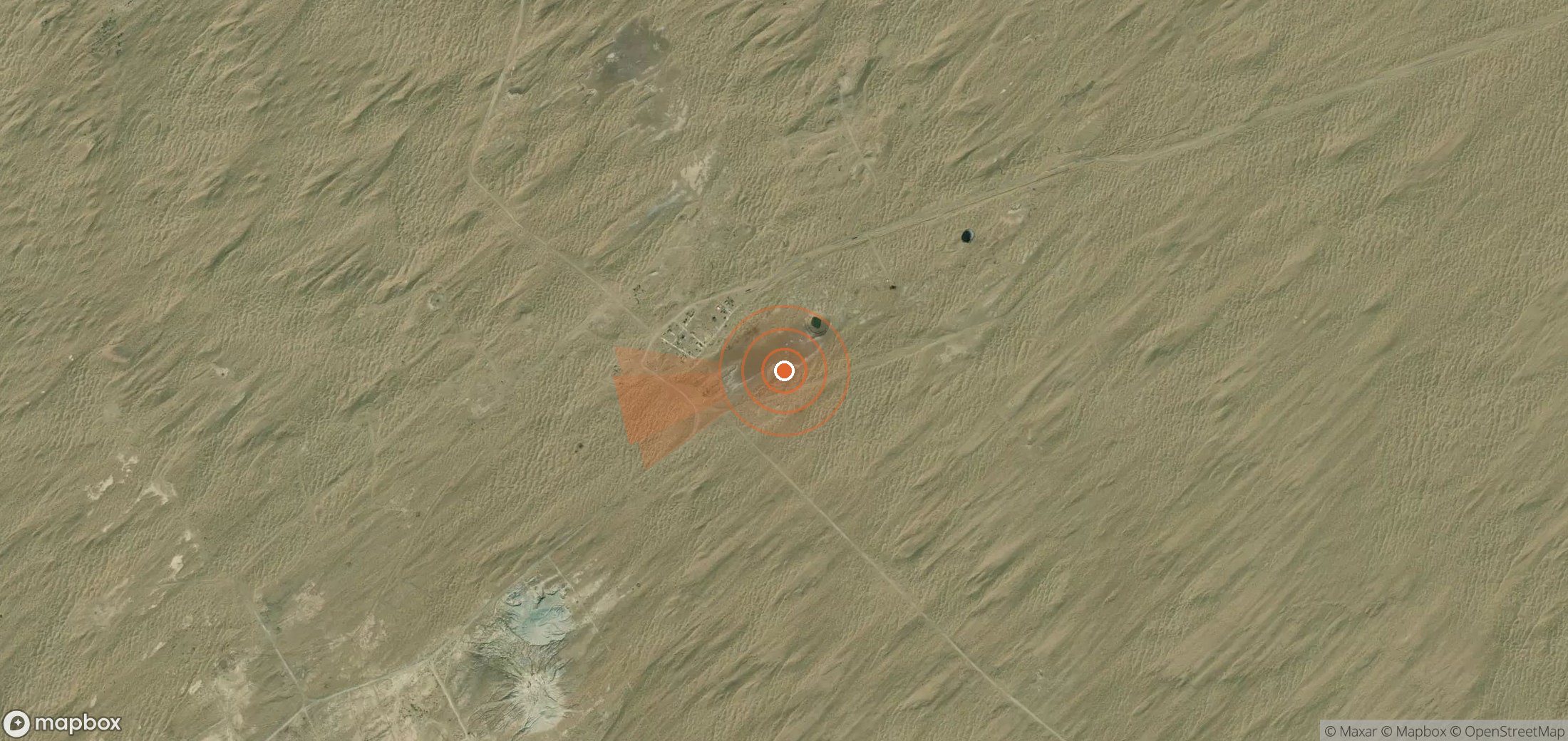 Mapa satelital de plumas de metano en Turkmenistán