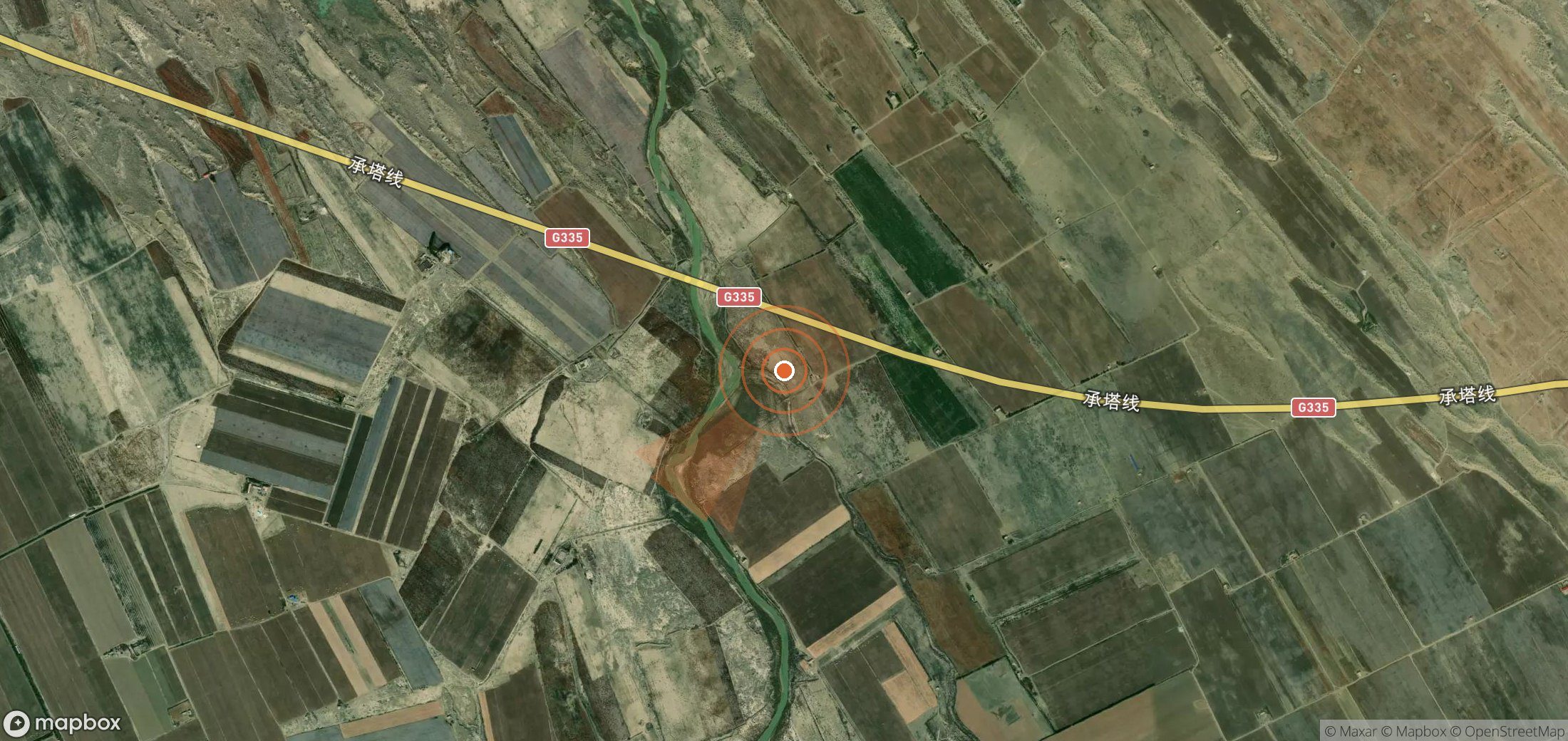 Satellite map of methane plume locations in China