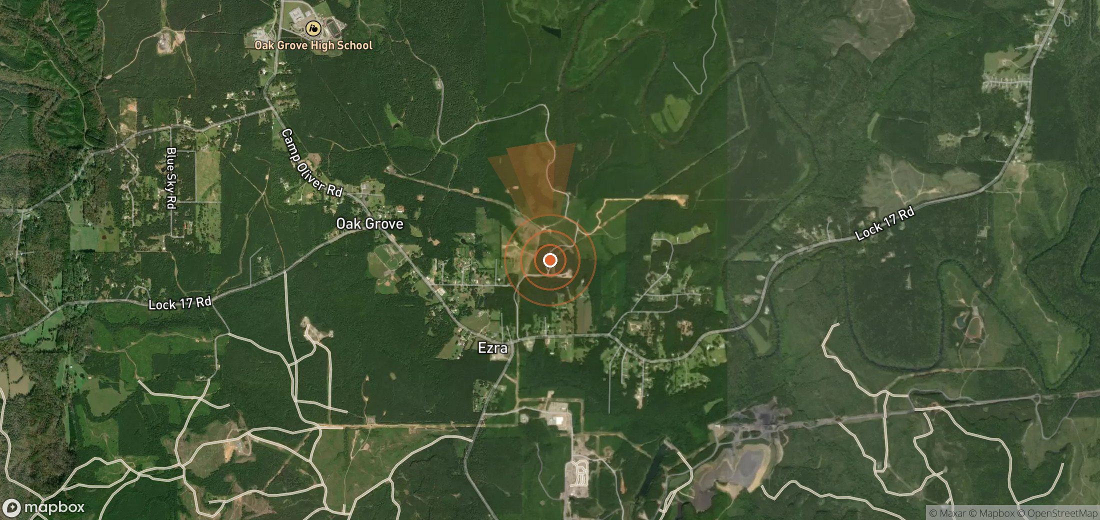 Satellite map of methane plume locations in United States