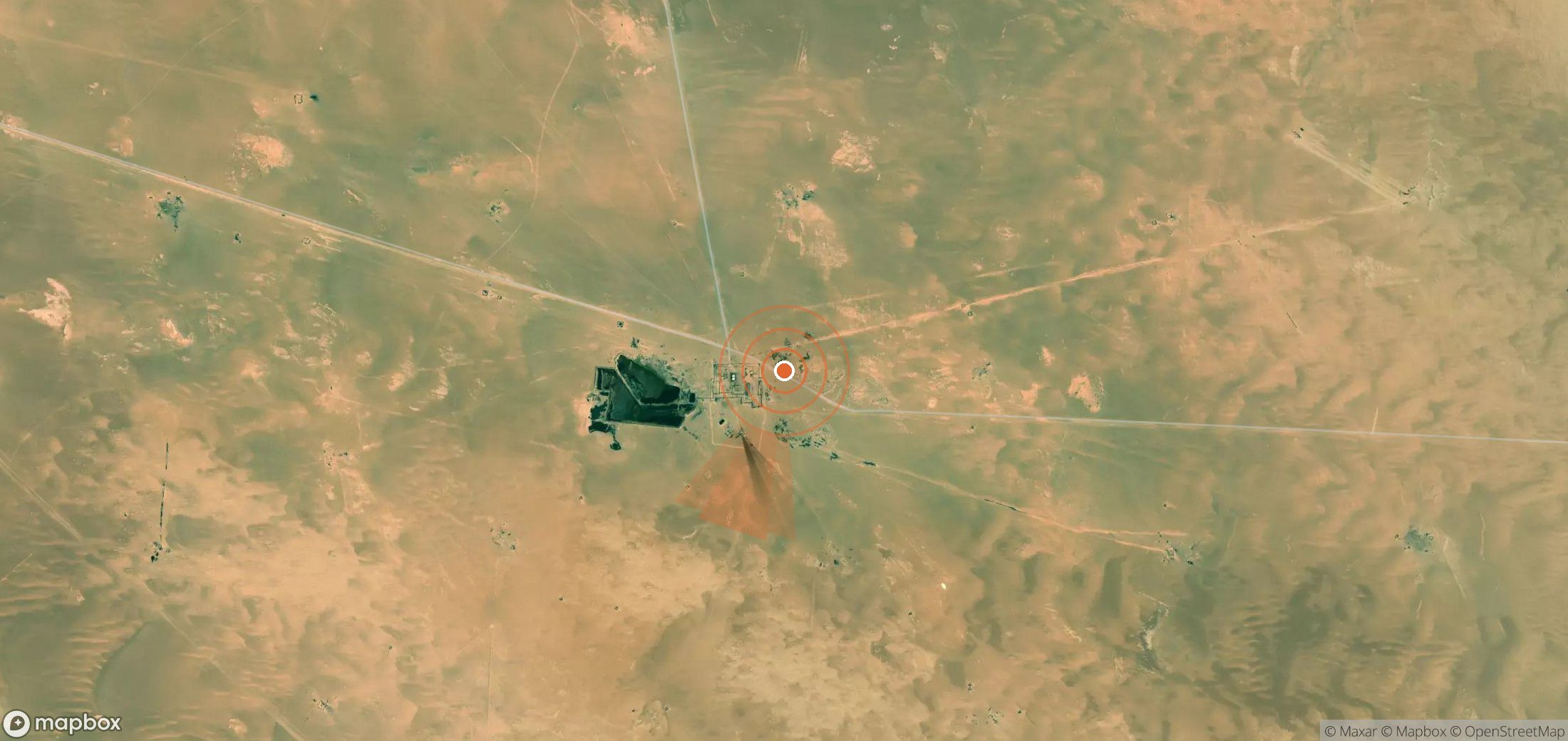 Satellite map of methane plume locations in Libya